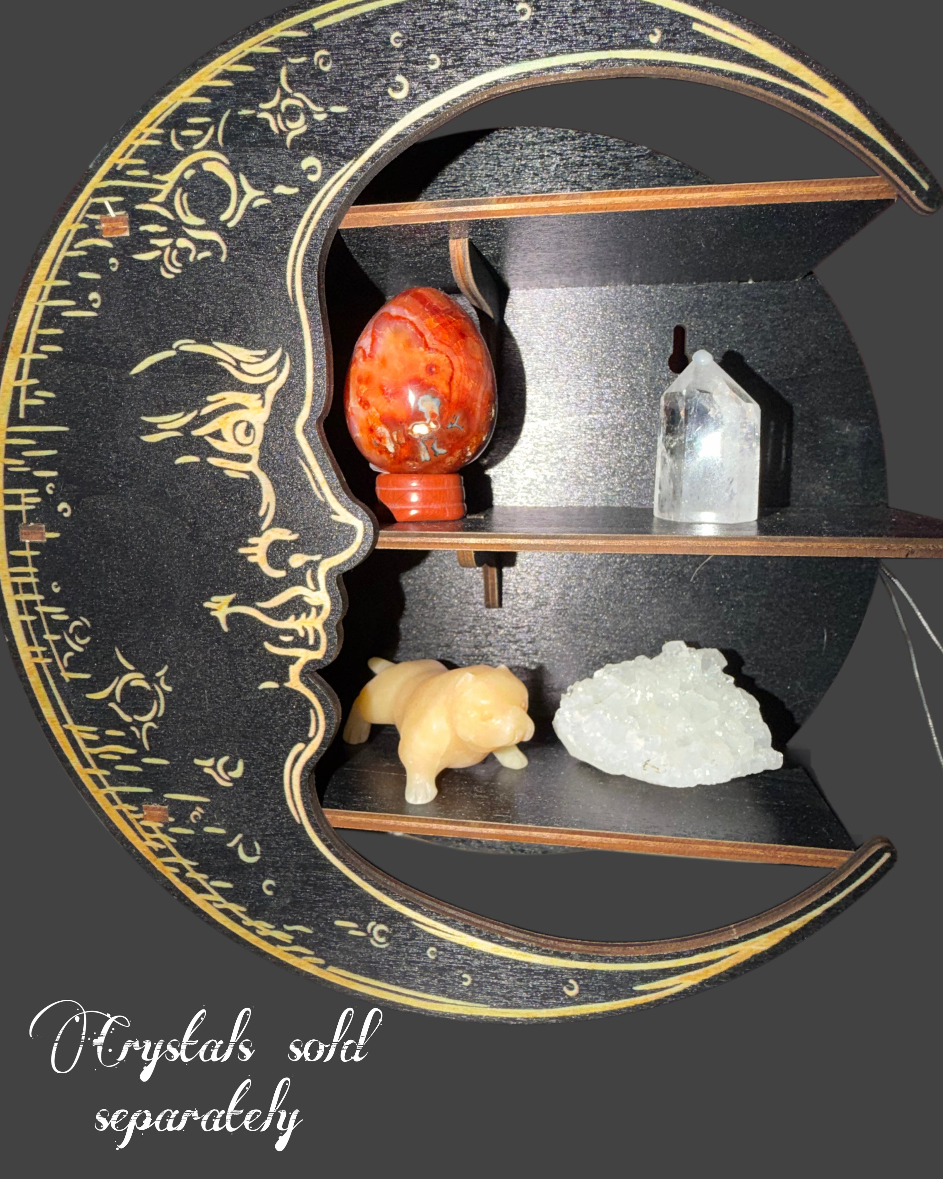 Hanging Crystal Display Shelf - Moon