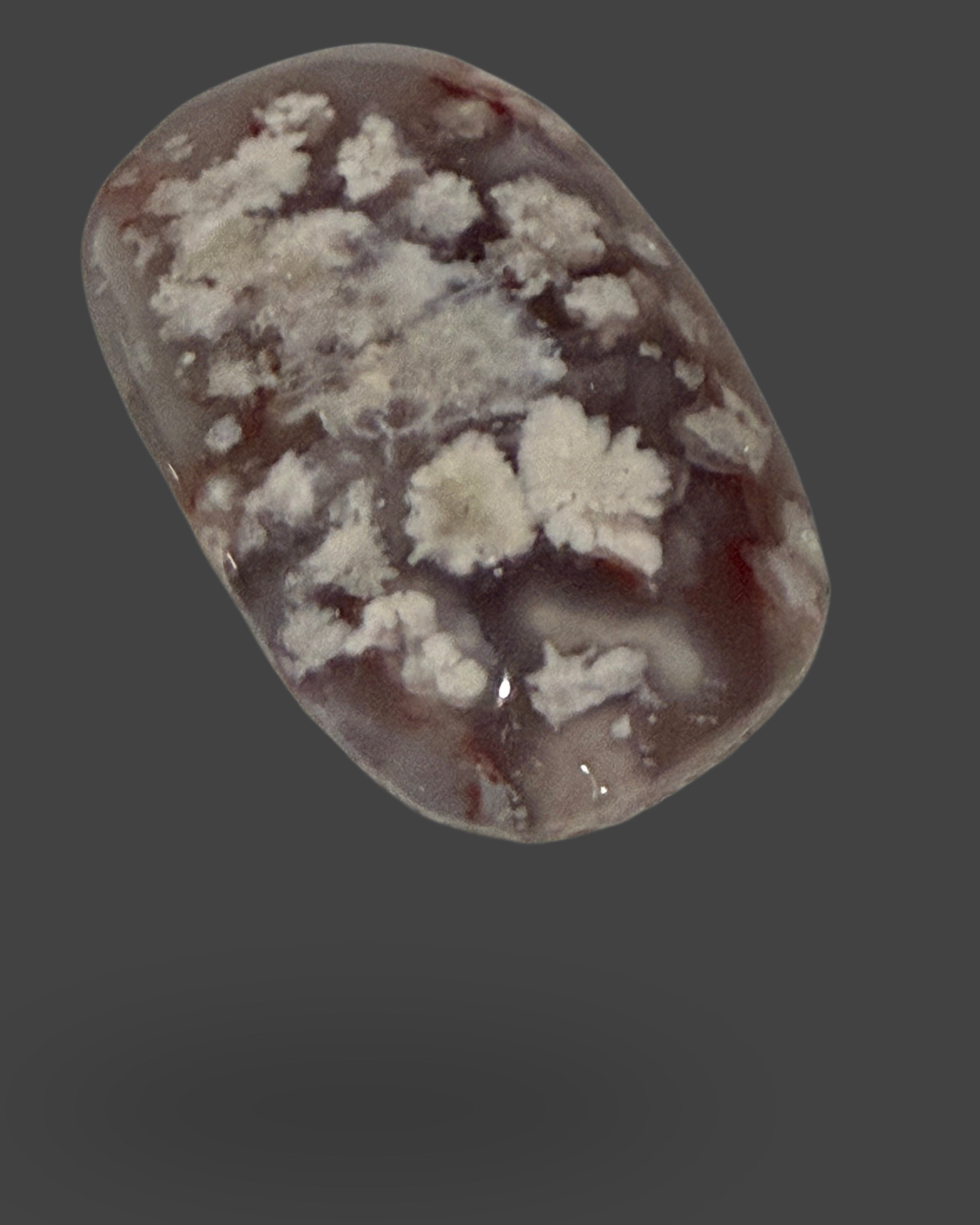 Flower Agate Palm Stone - 2.5 inches