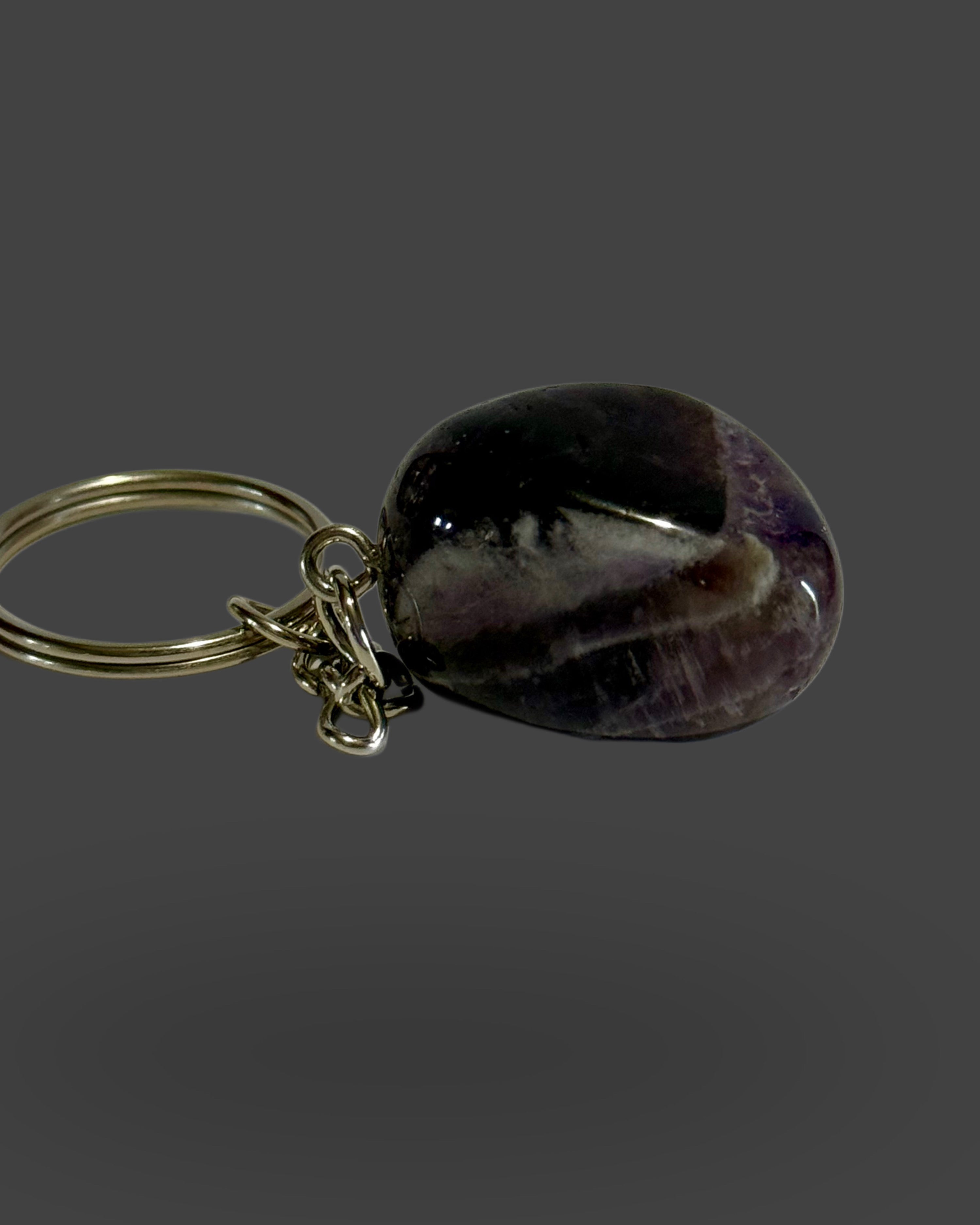 Chevron Amethyst Crystal Keychain - Clarity & Calm