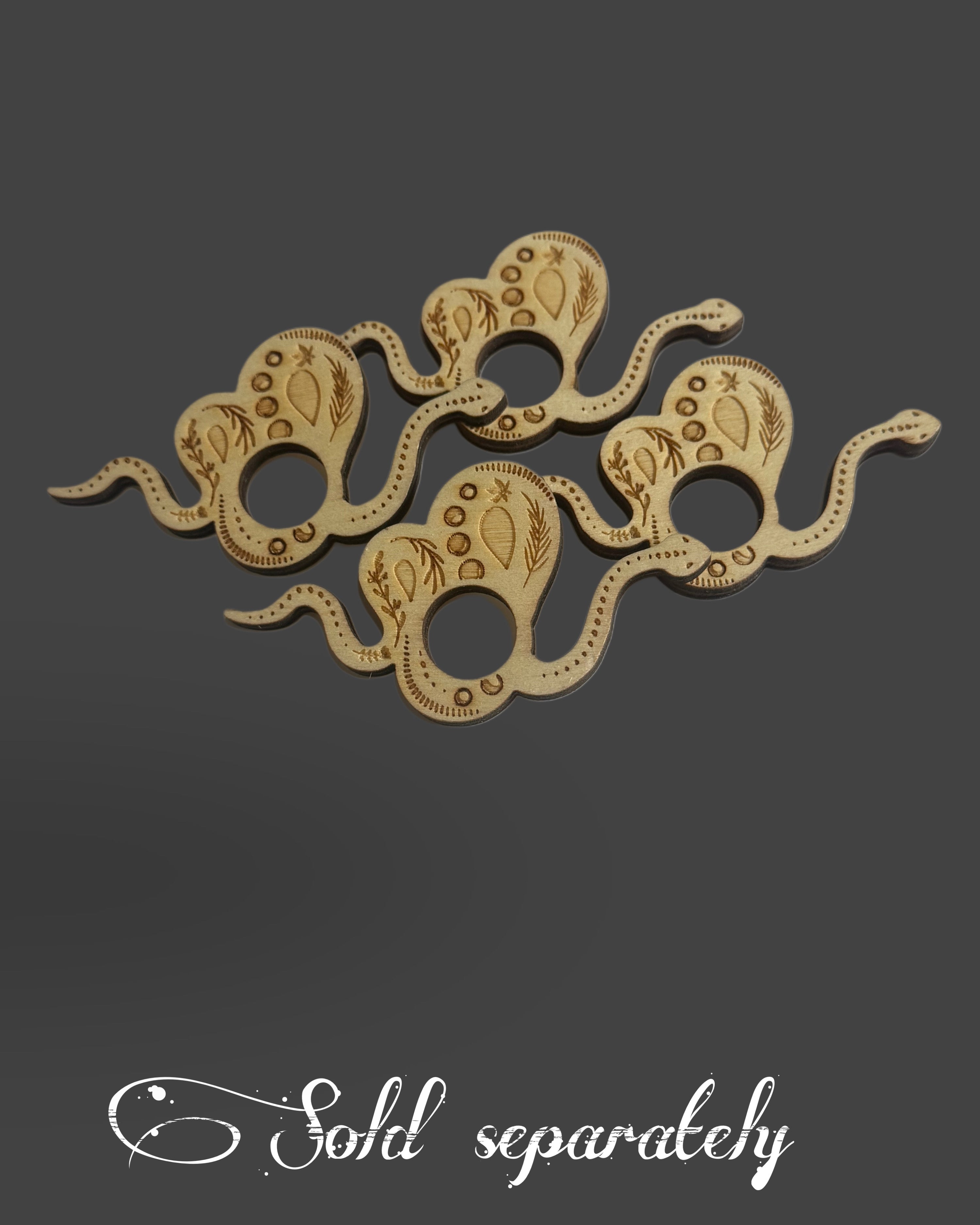 wooden snake sphere stand
