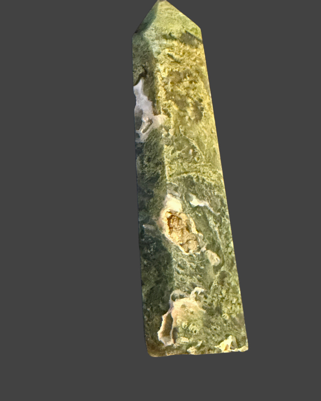 Moss Agate Tower with Druzy
