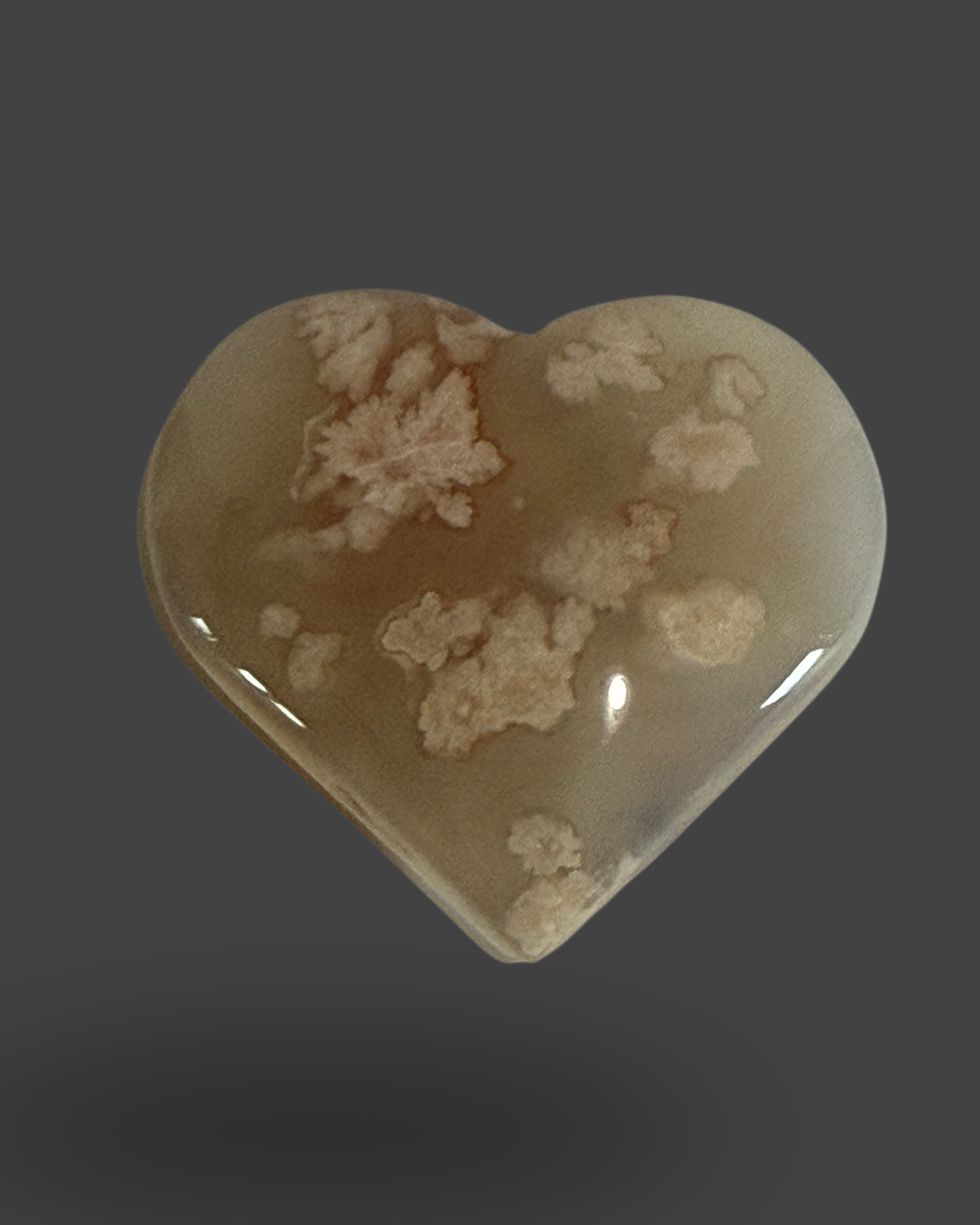 Flower Agate Heart - 2 Inches