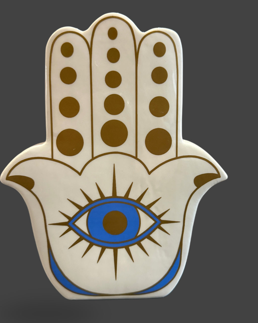 Evil Eye Hamsa Hand Vase _ Protection Decor
