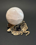Rose Quartz Sphere with Wooden Stand - 54.7 mm