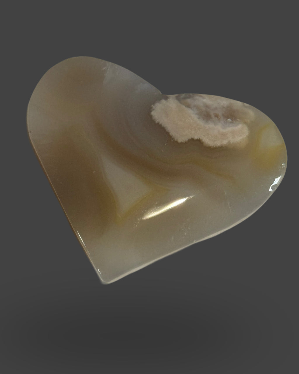 Flower Agate Heart - 1 Inch
