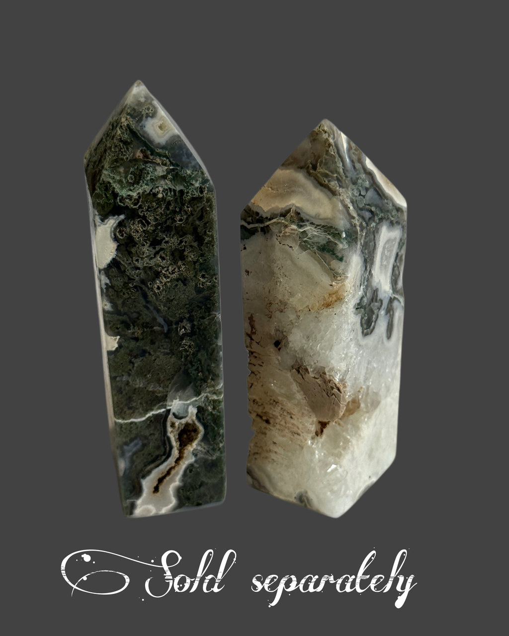 Moss Agate Tower - 3 inches