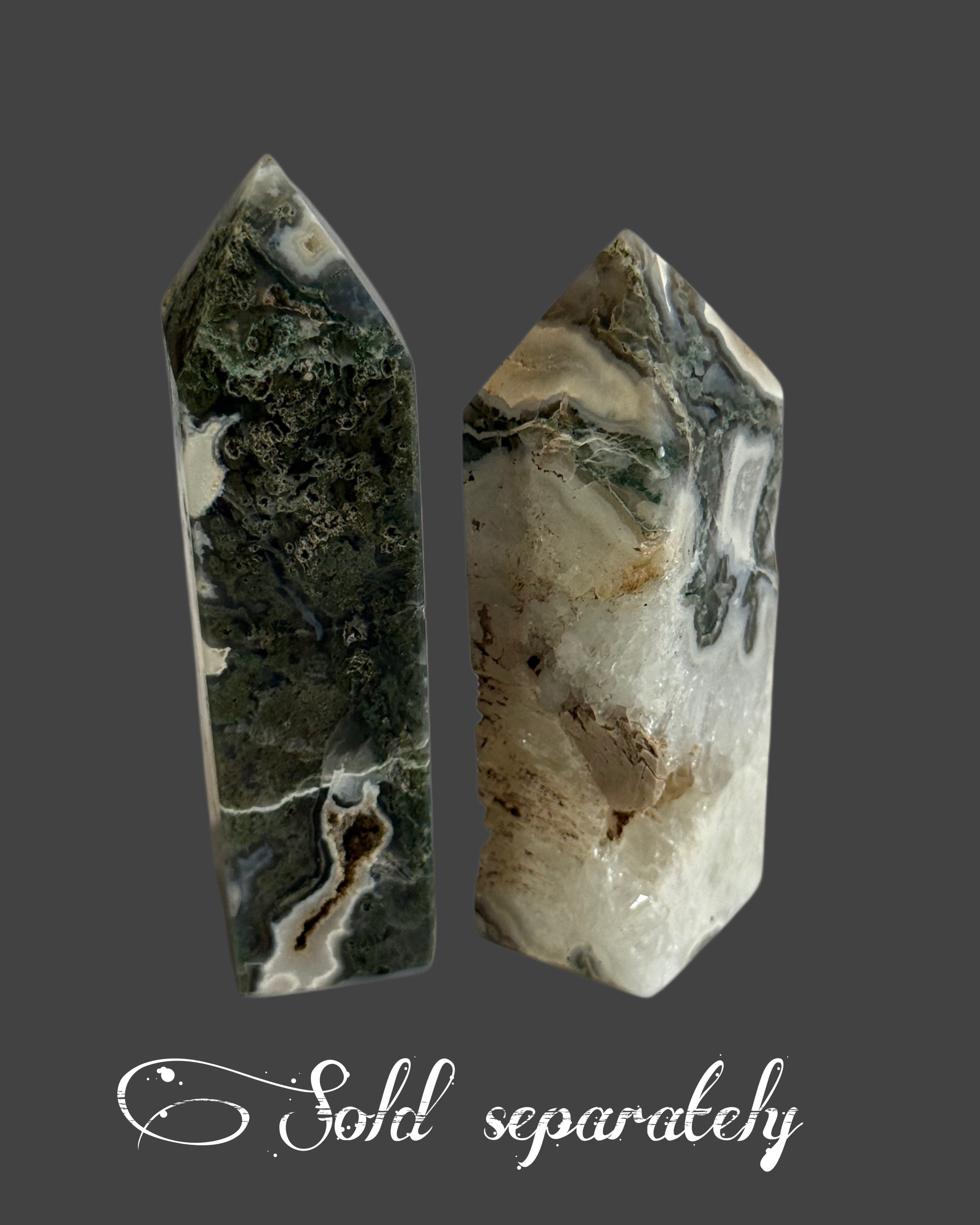 Moss Agate Tower - 3 inches
