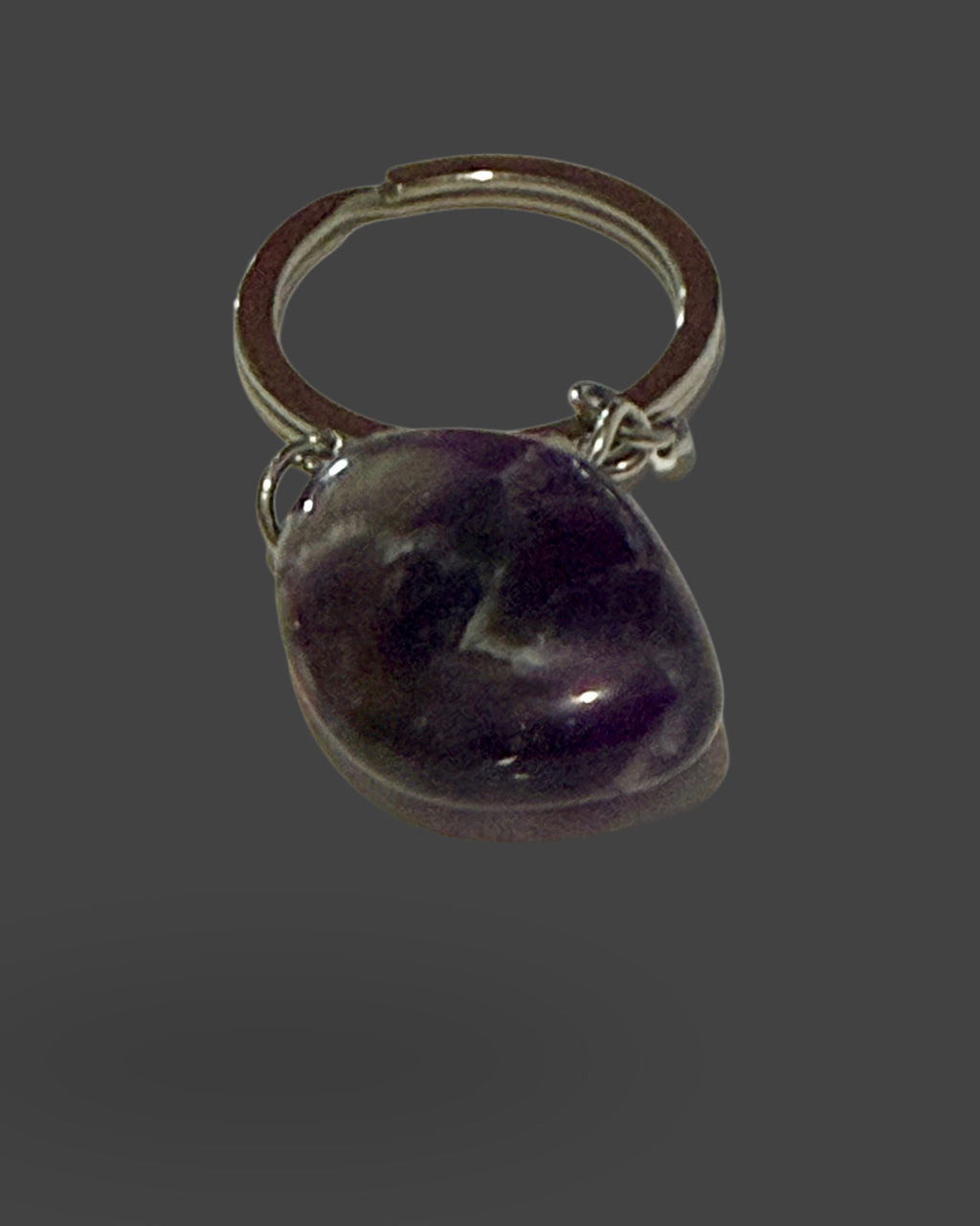 Chevron Amethyst Crystal Keychain - Clarity & Calm