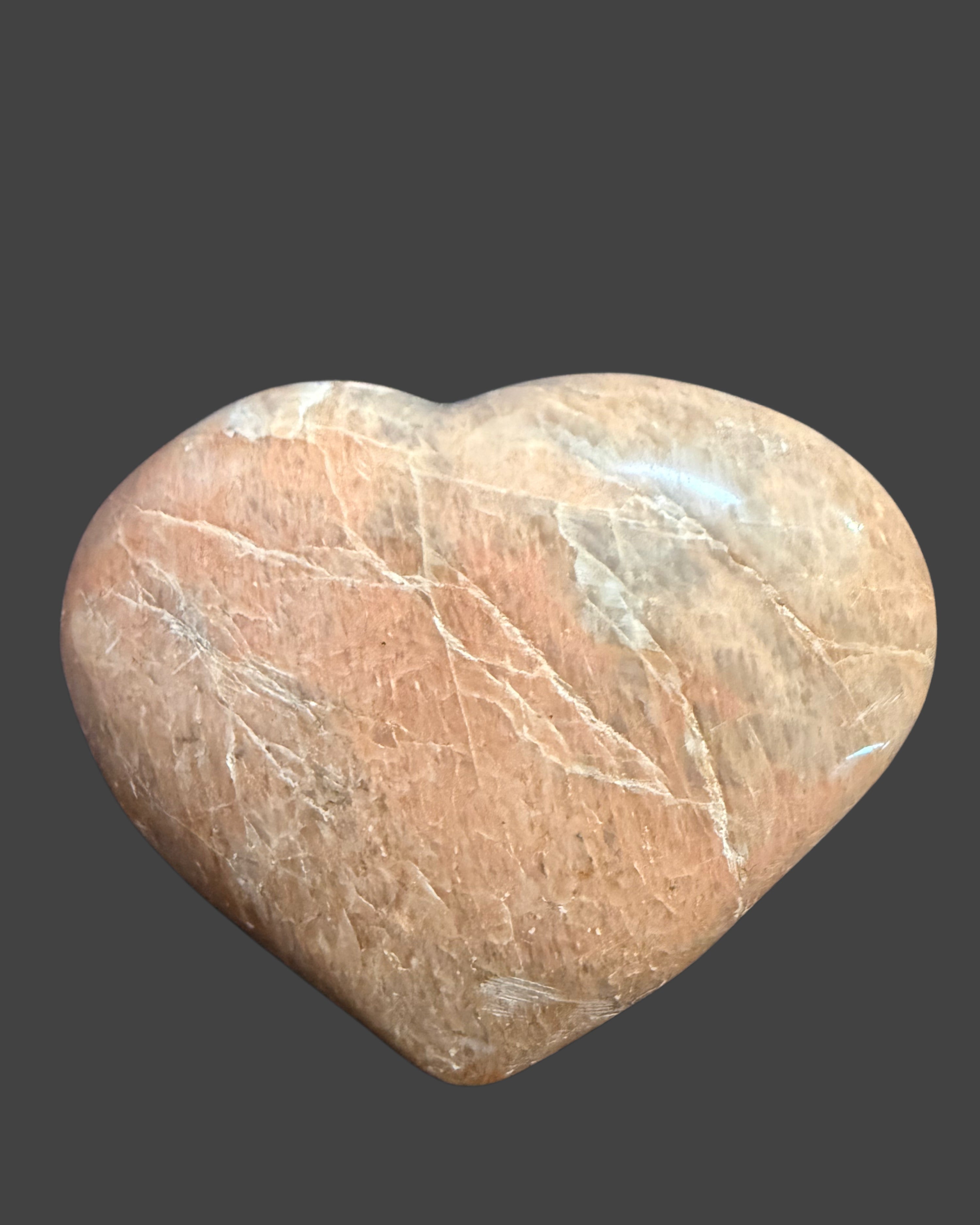 Peach Moonstone Heart - 3 Inches
