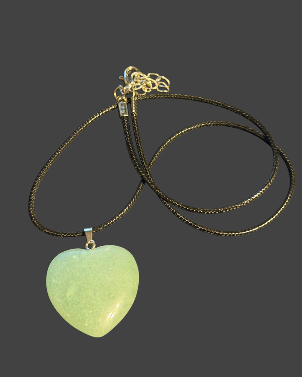 Natural Crystal Heart Necklace