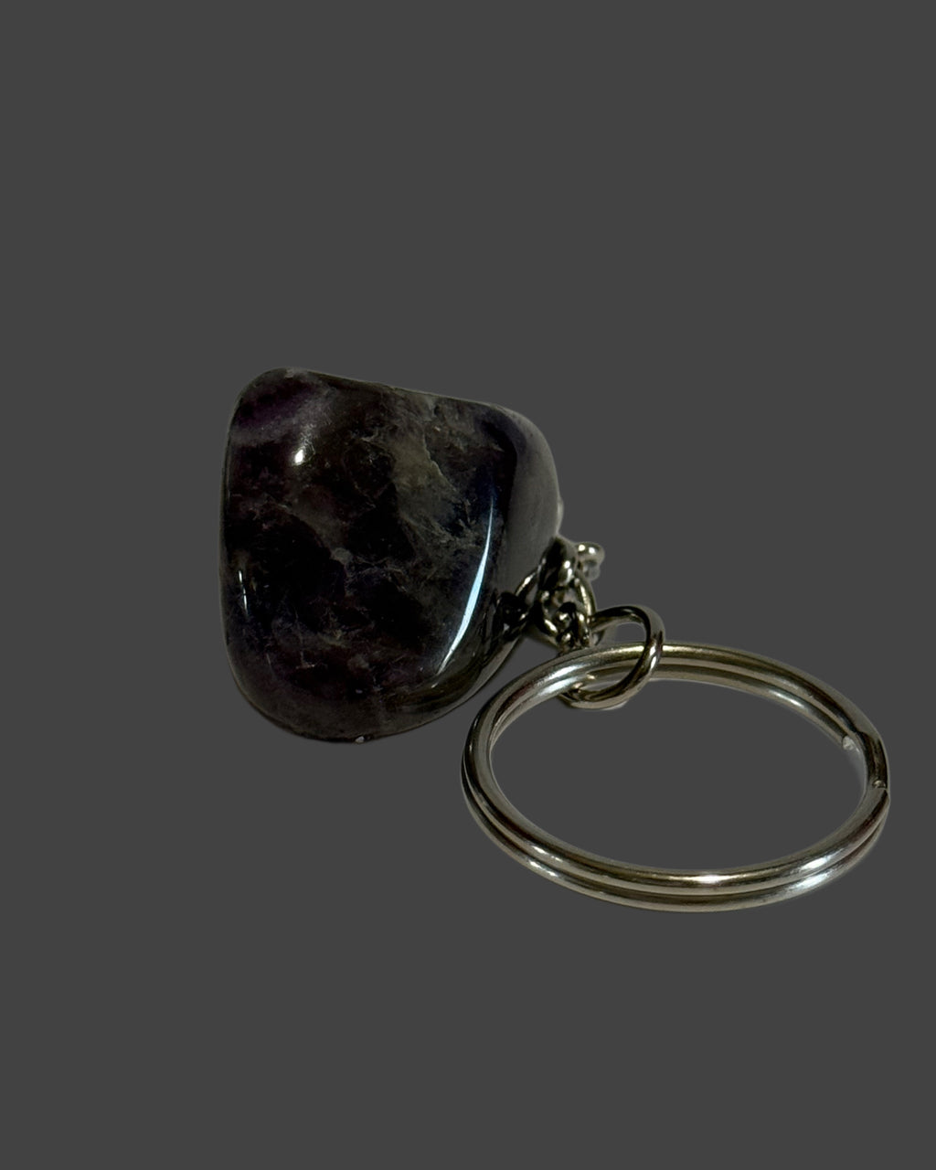 Chevron Amethyst Crystal Keychain - Clarity & Calm