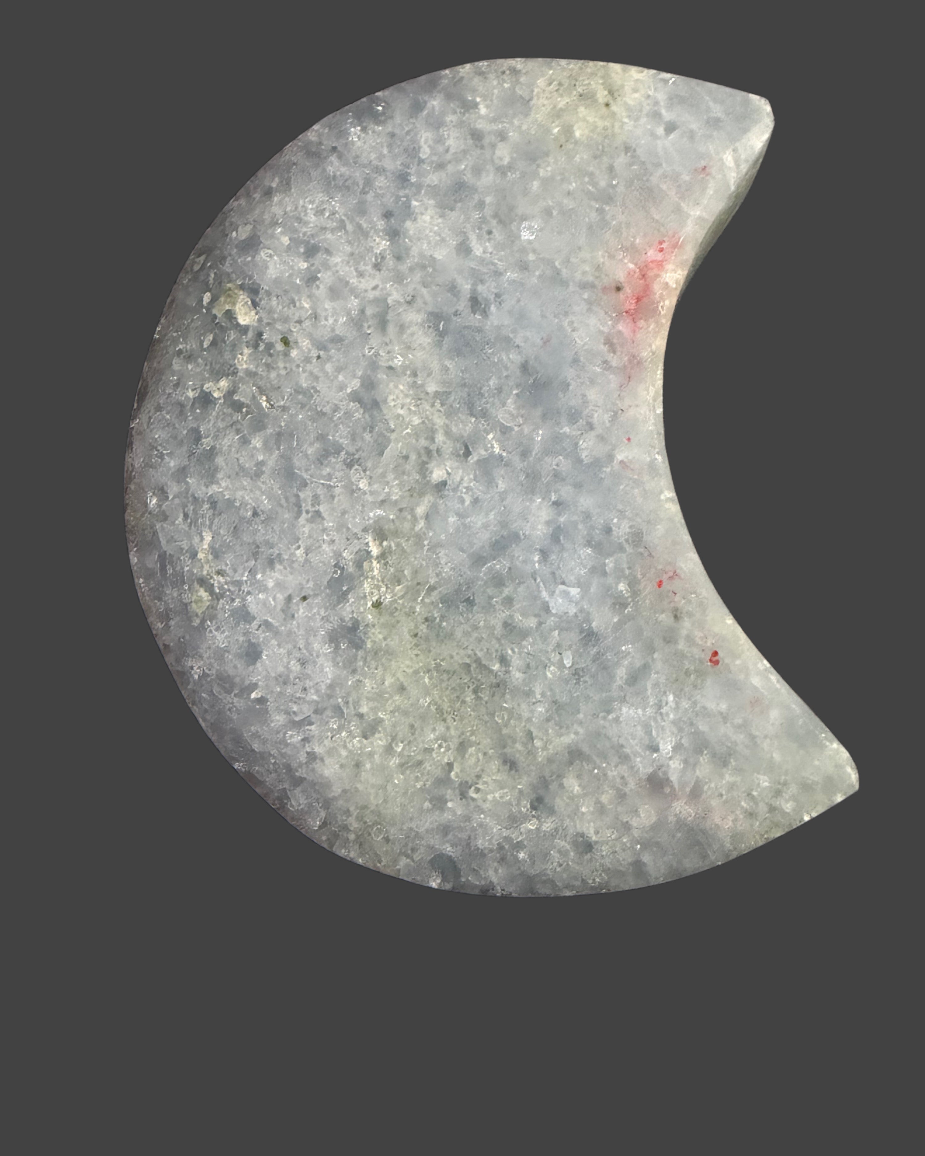Blue Calcite Moon Carving - 4.5 Inches