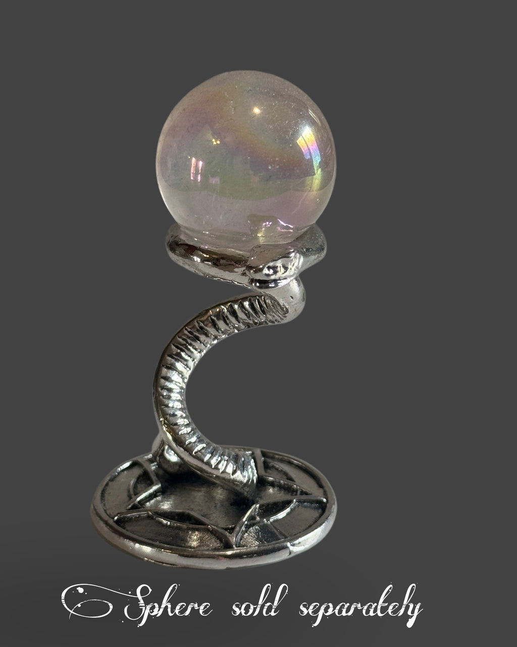 Serpent Guardian Mini Sphere Stand - Silver