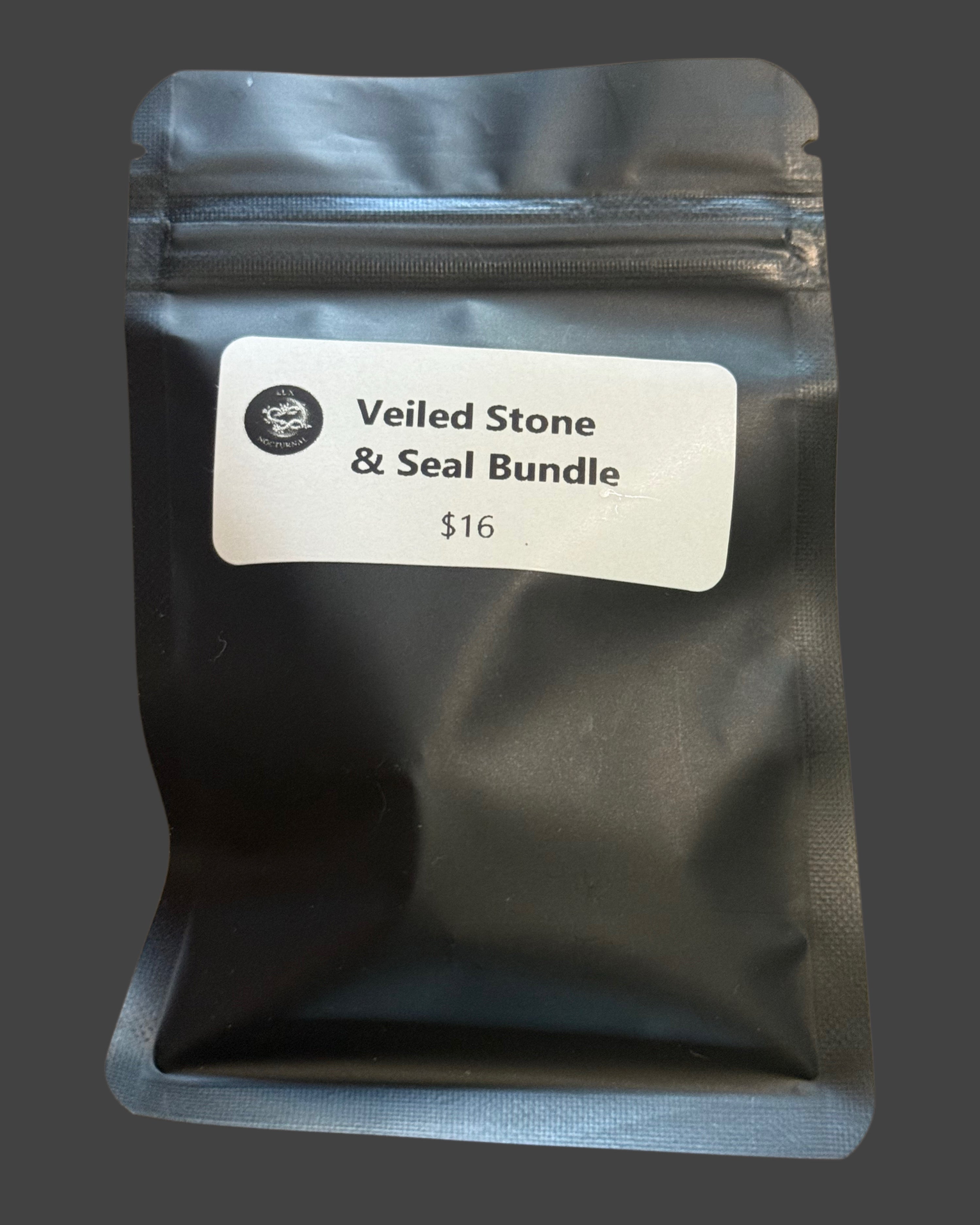 Veiled Stone & Seal Bundle - Mystery Crystal & Sticker Set