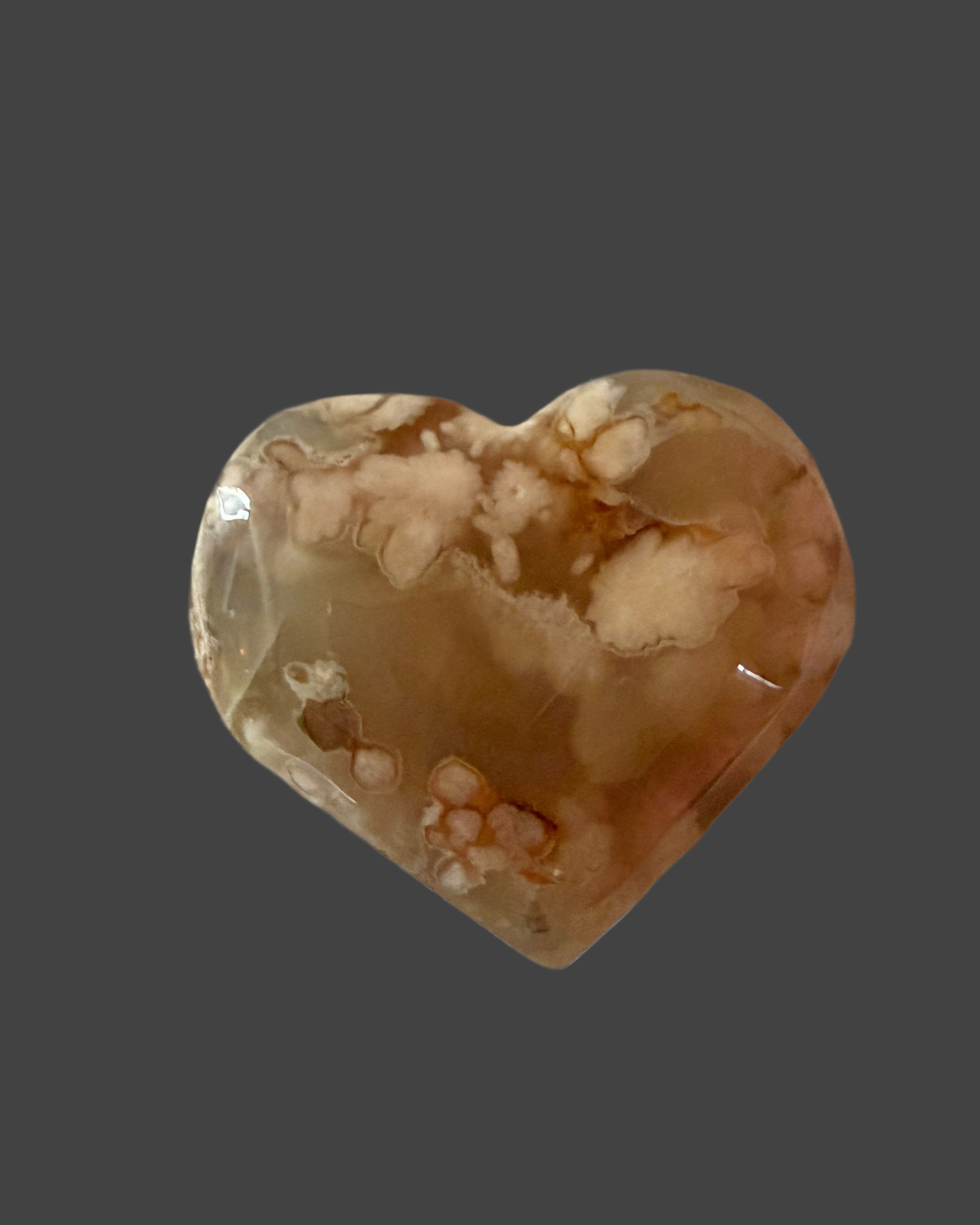 Flower Agate Heart - 3 inches