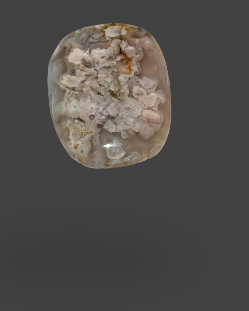 Flower Agate Palm Stone - 2 inches