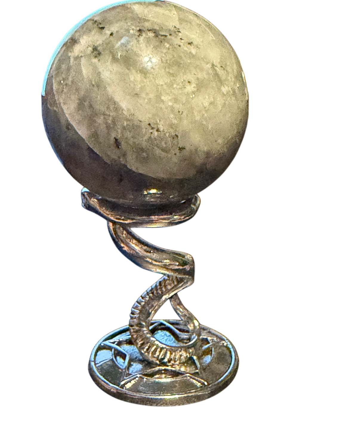 Labradorite Sphere on Silver-tone Serpent Stand