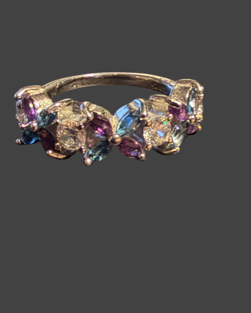 Blue Topaz & Amethyst Butterfly Ring