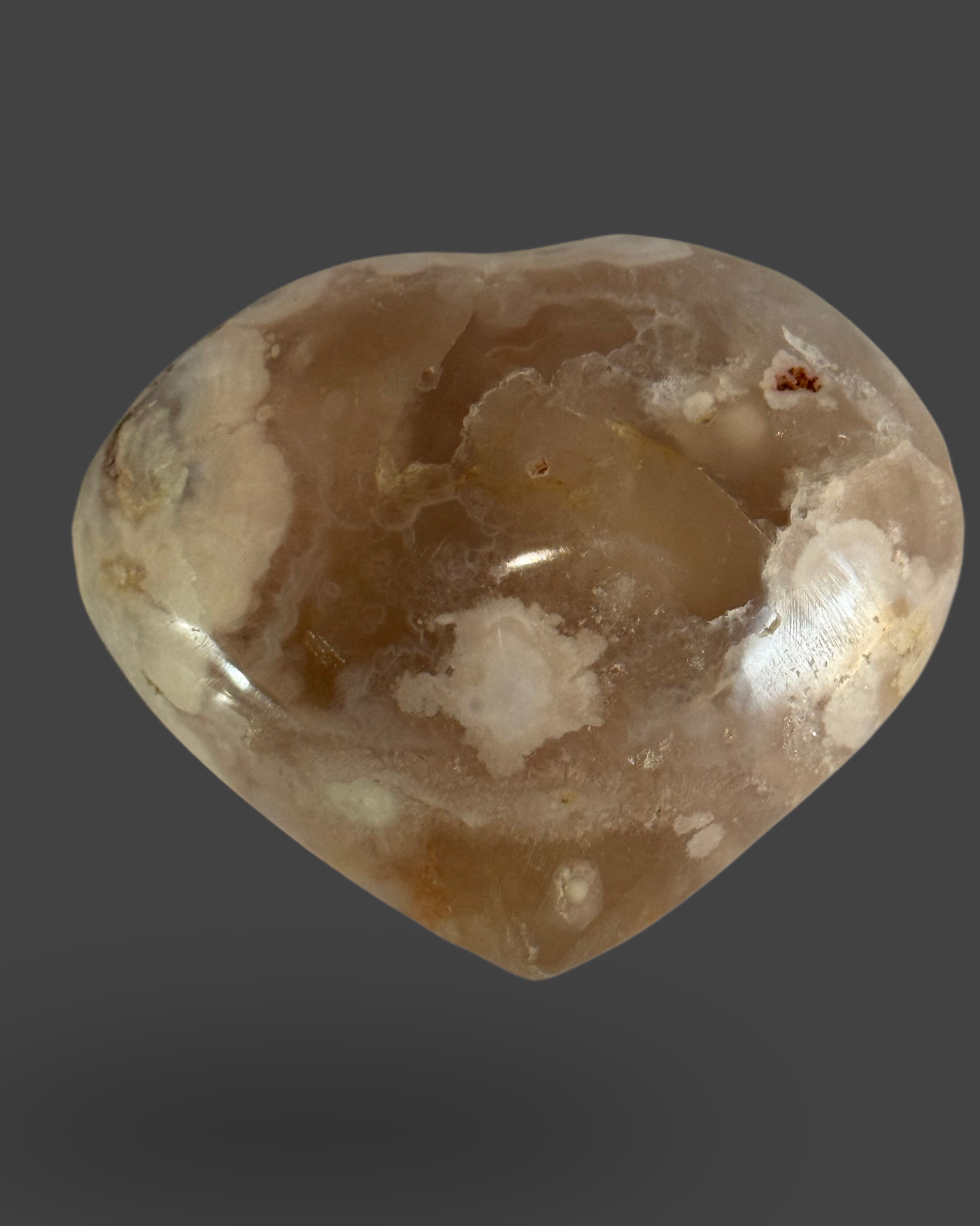 Flower Agate Heart - 3 inches