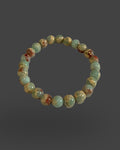 Snakeskin Jasper Bracelet - Stretchable 8mm Beads,7.5"L