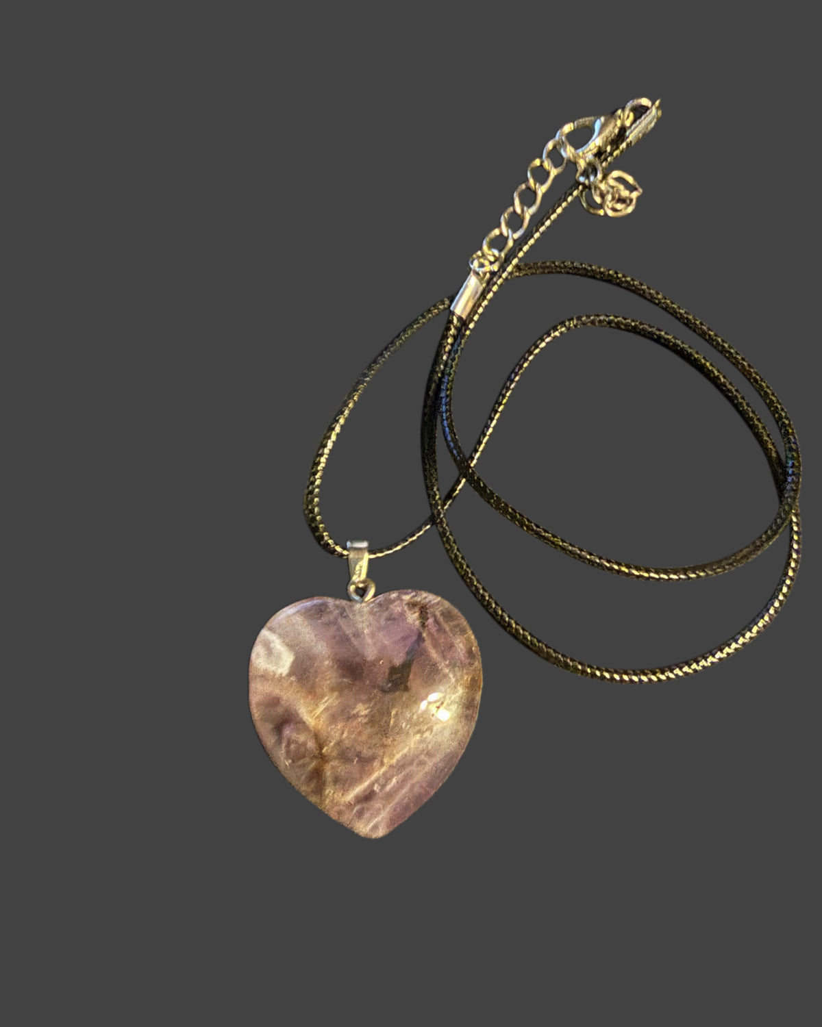 Natural Crystal Heart Necklace