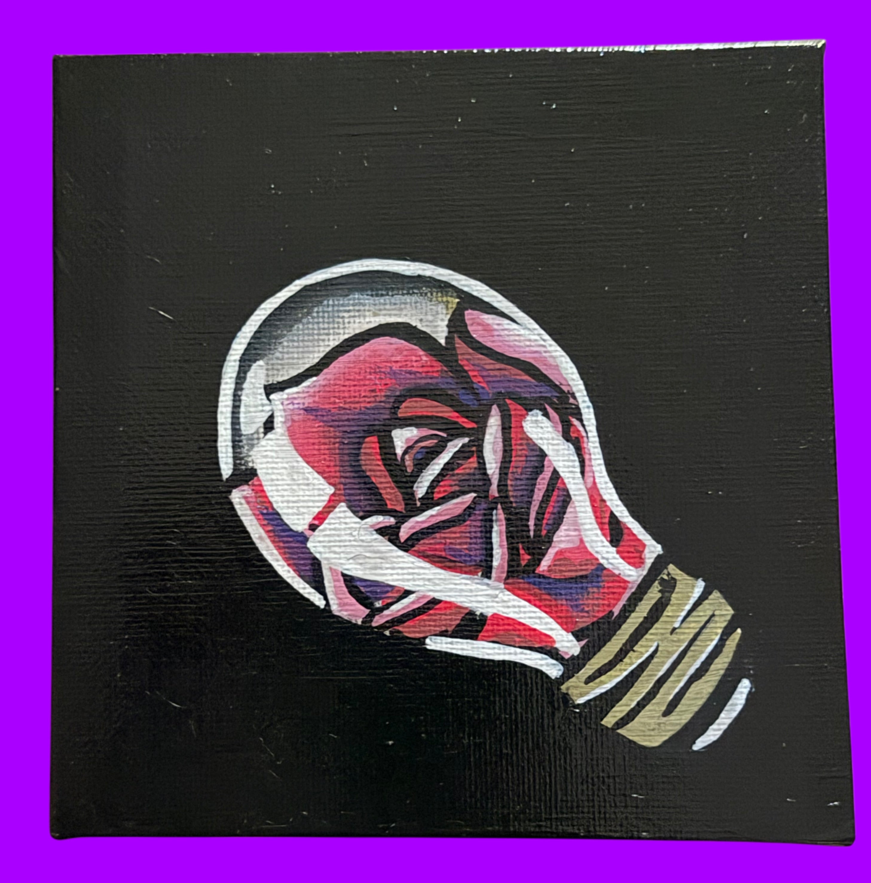 Original Floral Lightbulb Painting - 5 x 5 Canvas