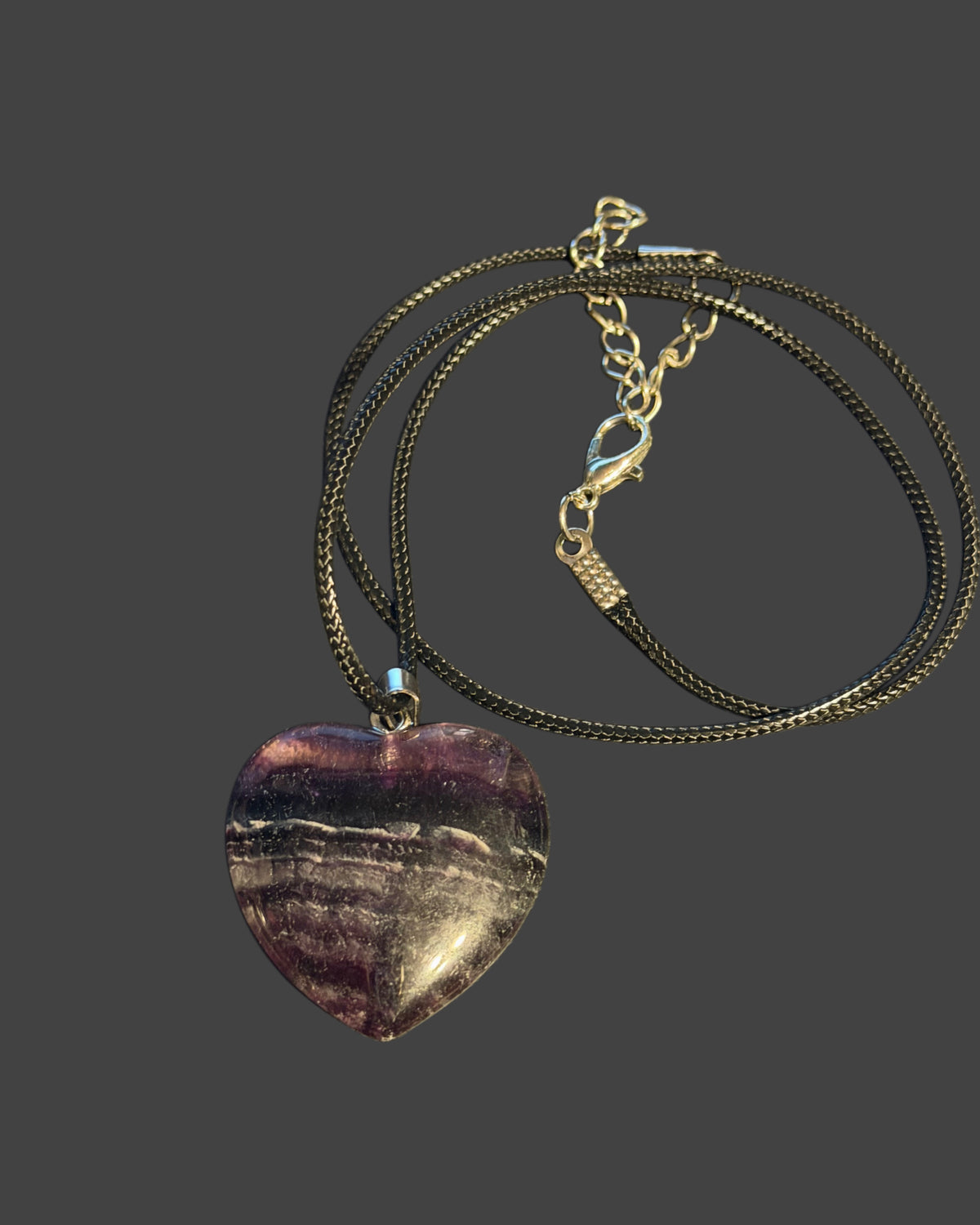 Natural Crystal Heart Necklace