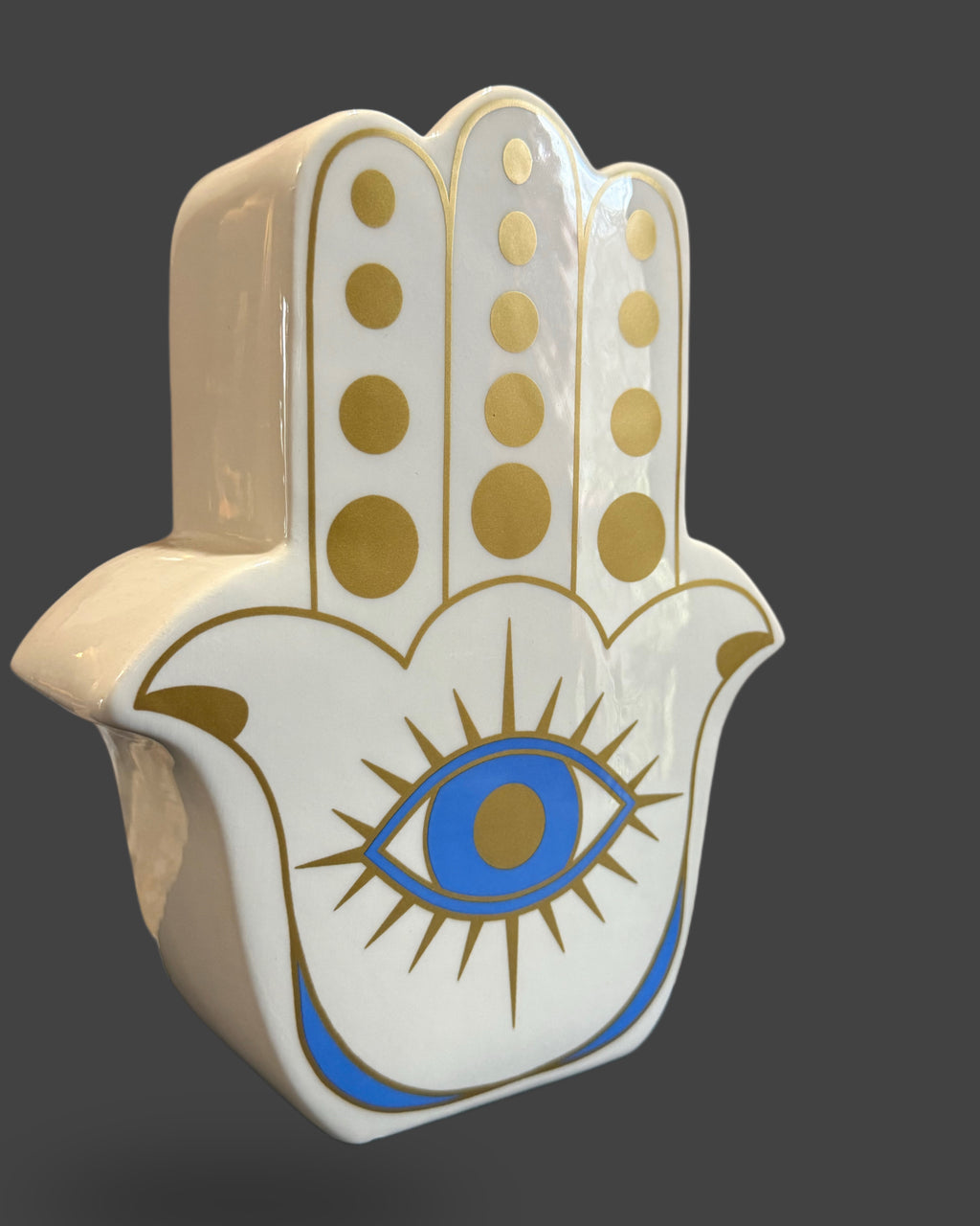 Evil Eye Hamsa Hand Vase _ Protection Decor