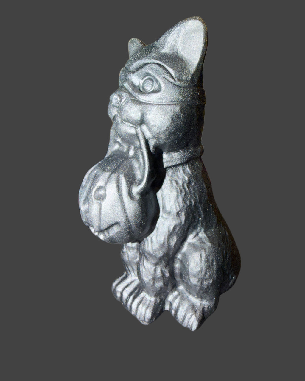 Halloween Kitty Obsidian Carving - 4 In.