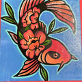 Original Koi Painting - 5 x 5 Canvas