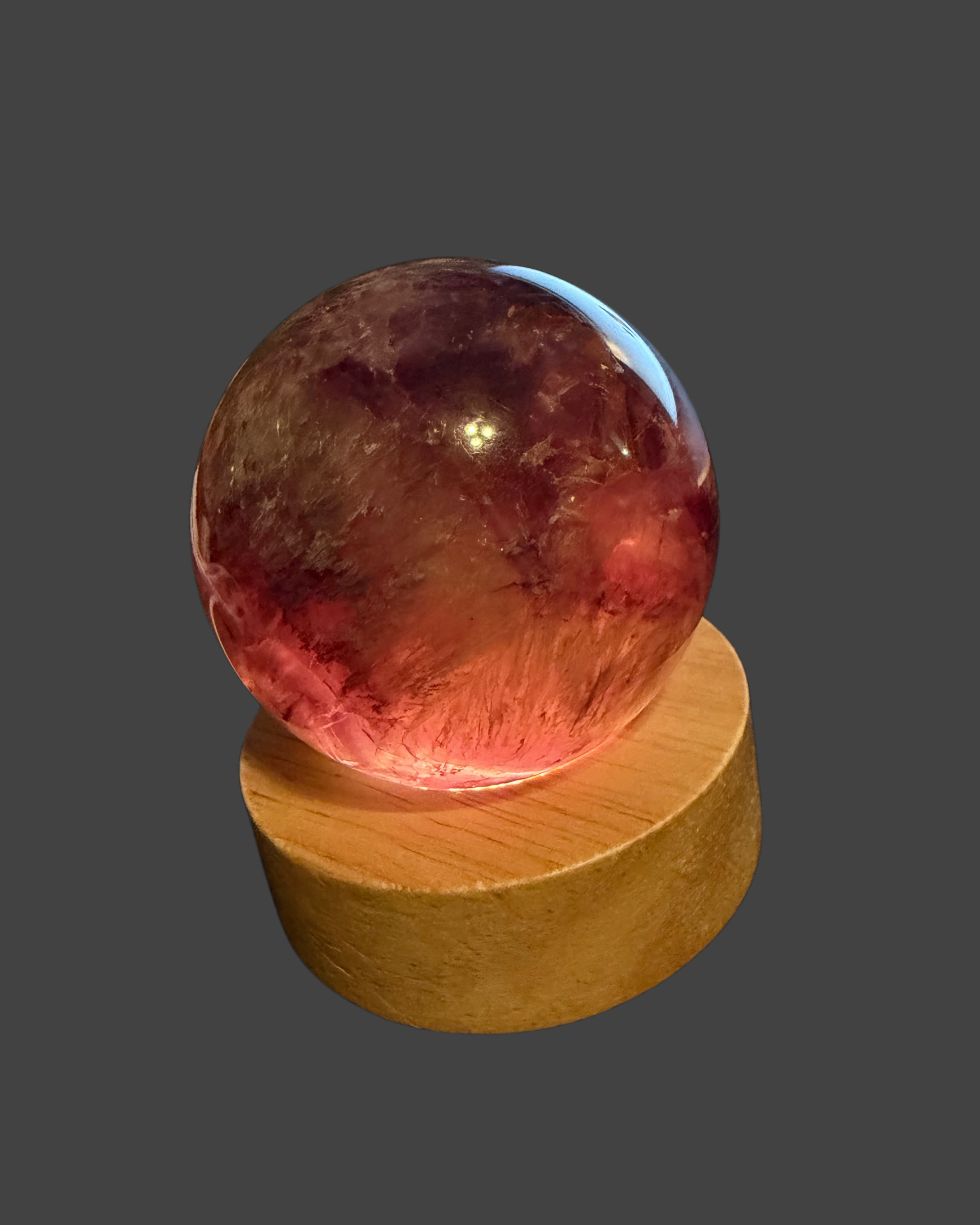 Rainbow Fluorite Sphere - 56mm with Illuminated Stand