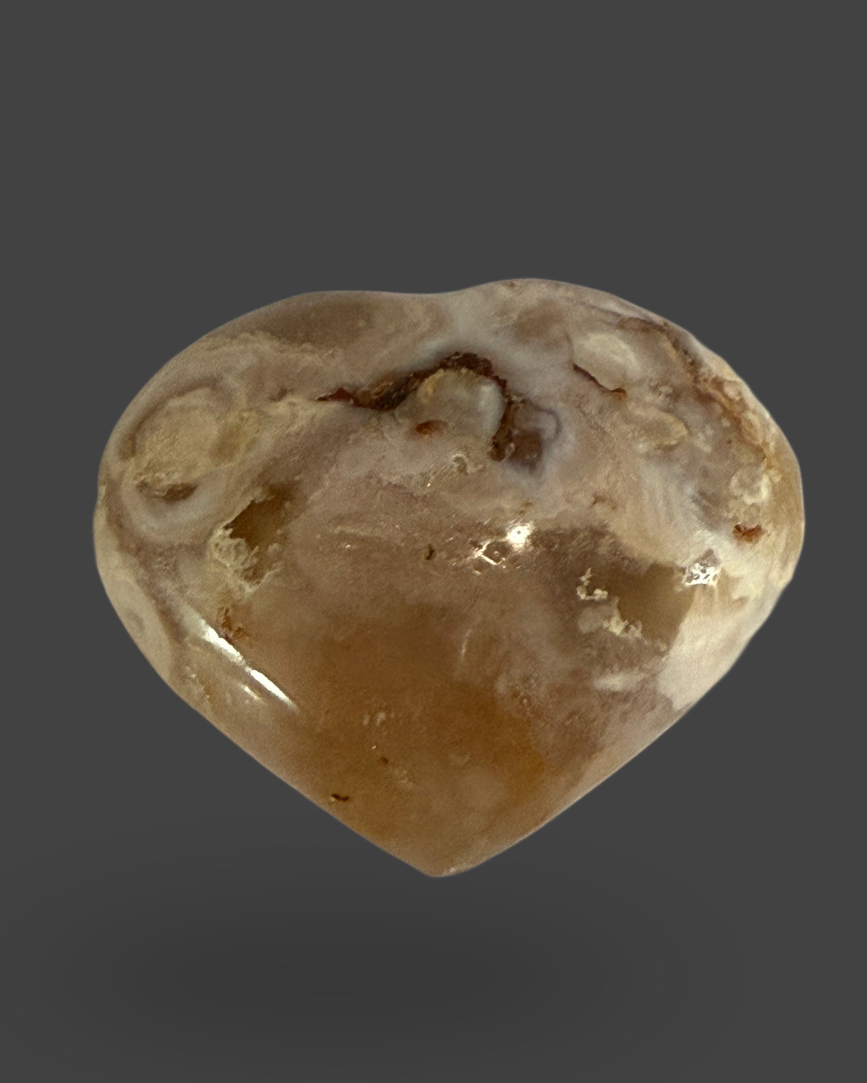 Flower Agate Heart - 3 inches