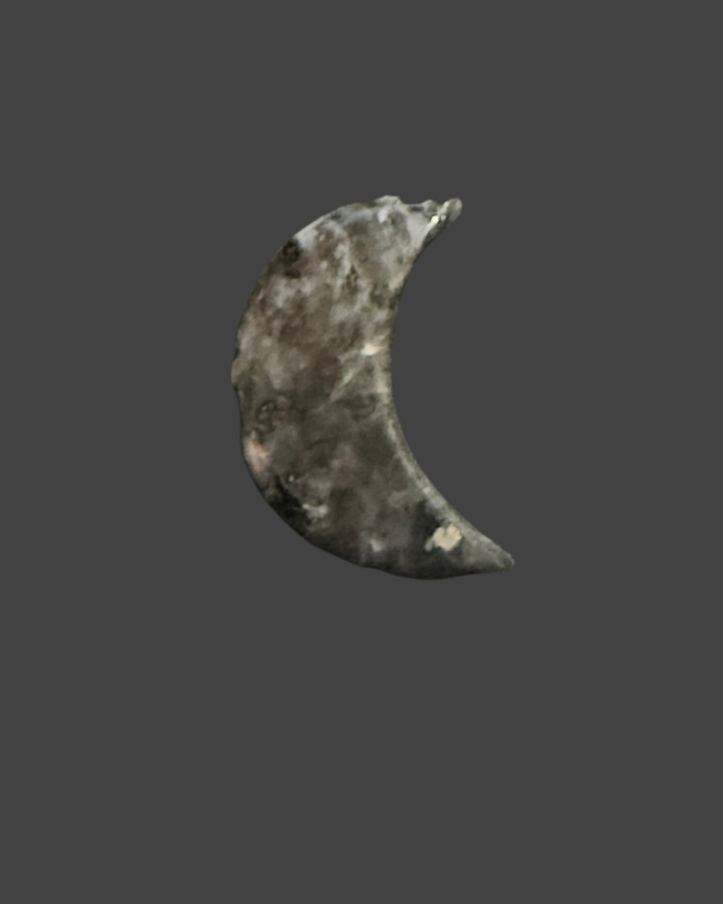 Black Moonstone Crescent Moon - 1" Mini Carving