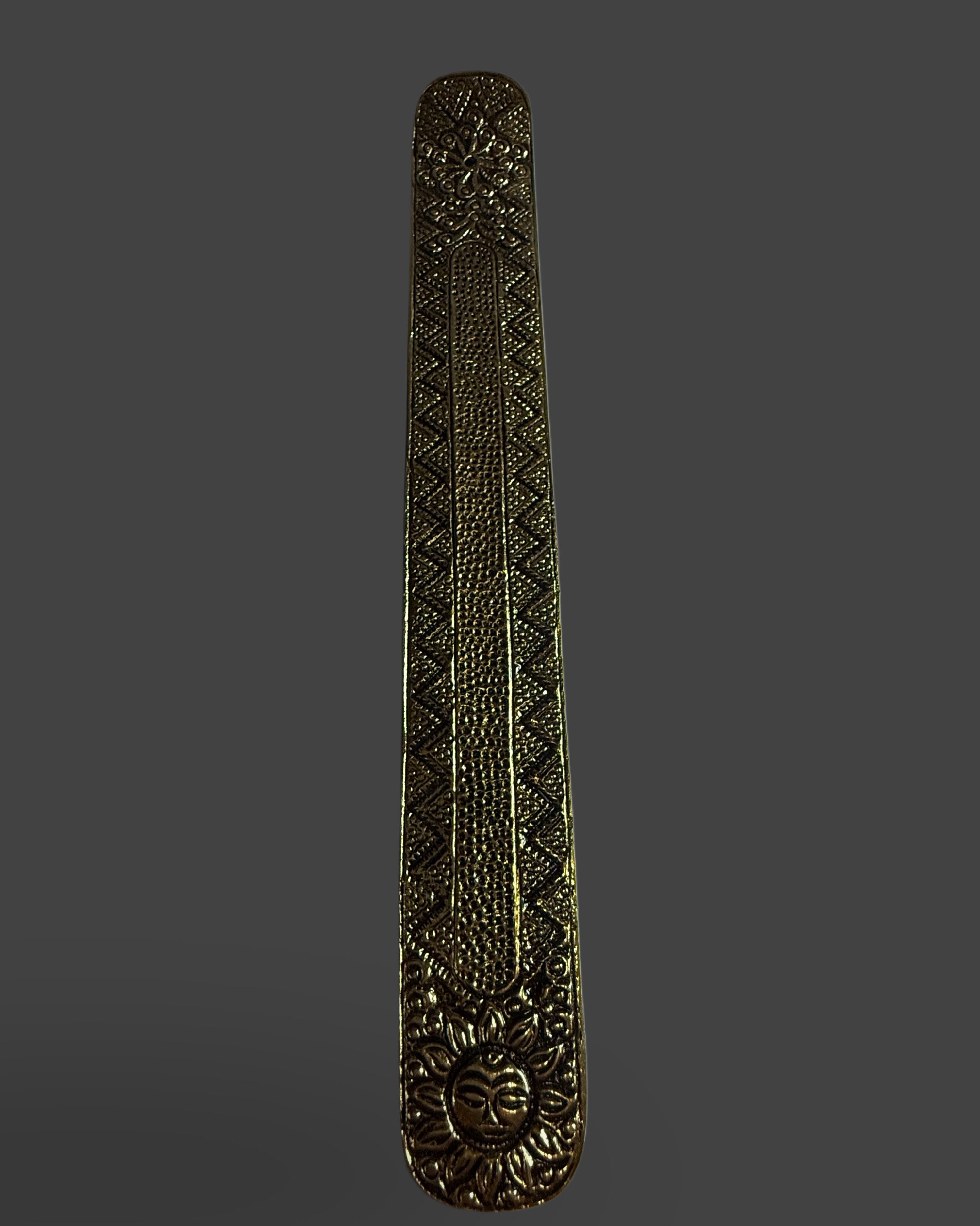 Gold-Tone Metal Incense Holder - Sun Design