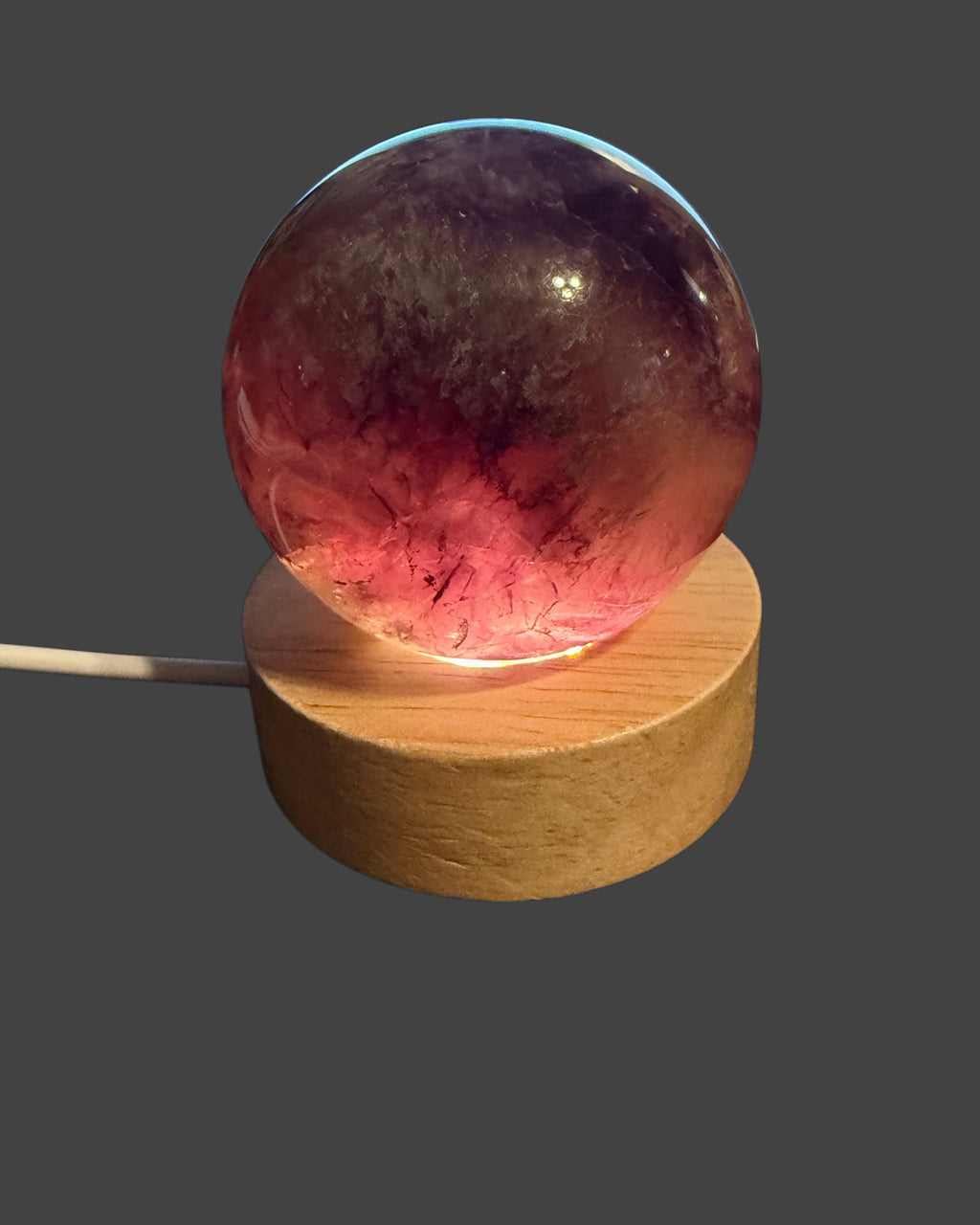 Rainbow Fluorite Sphere - 56mm with Illuminated Stand