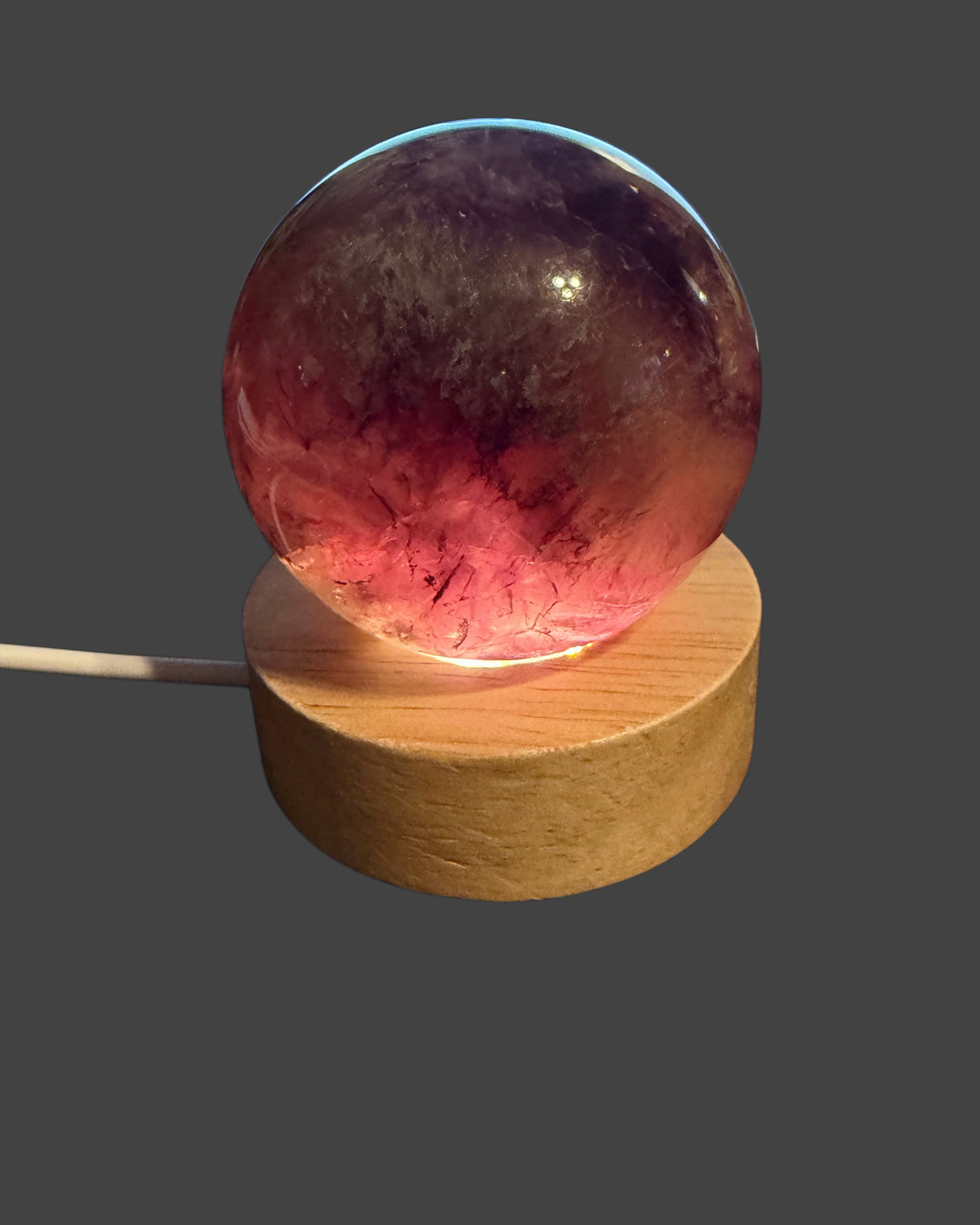 Rainbow Fluorite Sphere - 56mm with Illuminated Stand