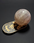 Fluorite sphere on wooden stand - 59.5 mm