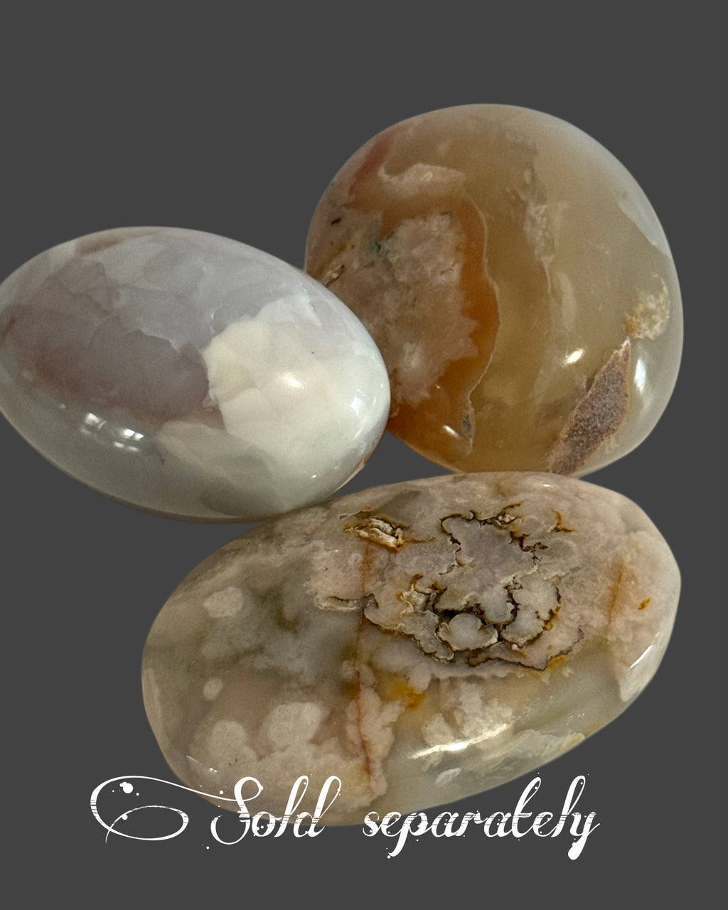 Flower Agate Palm Stone - 2 inches