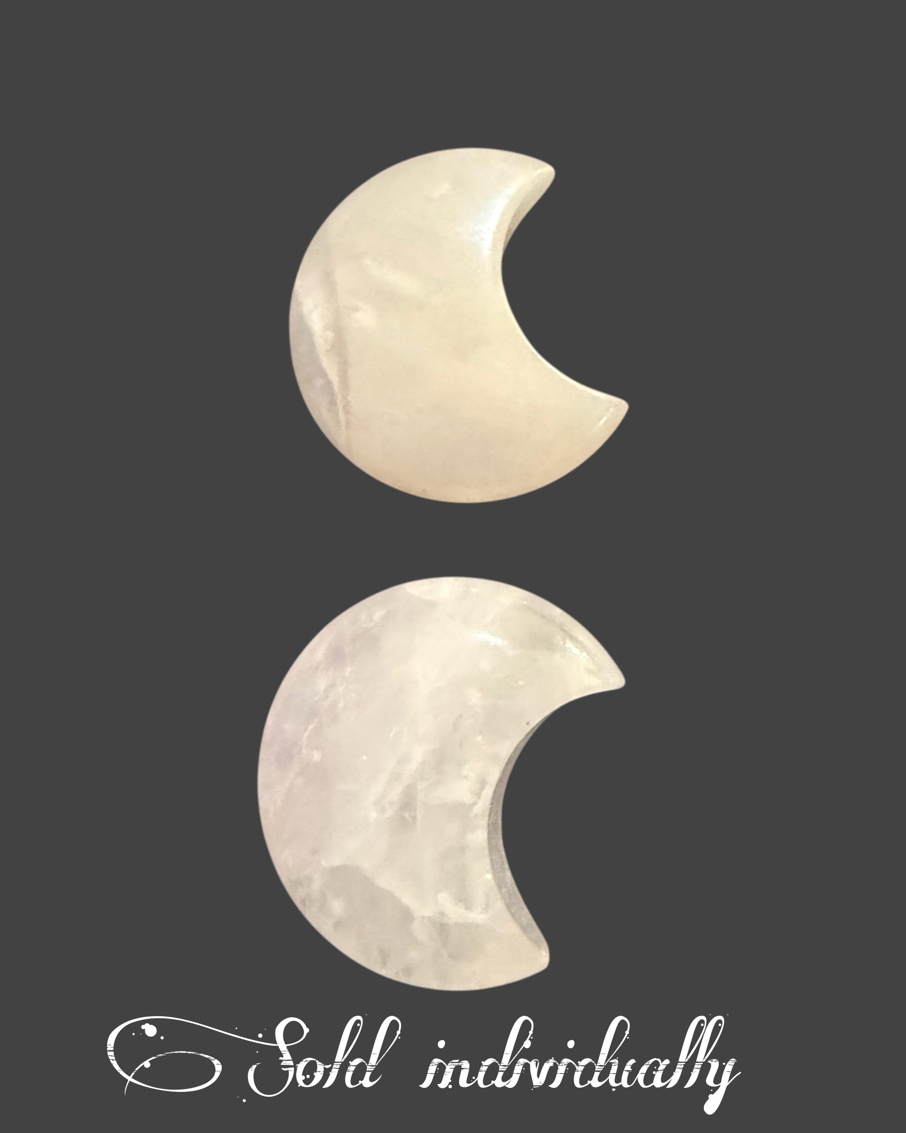 Rose Quartz Crescent Moon - 1" Mini Carving