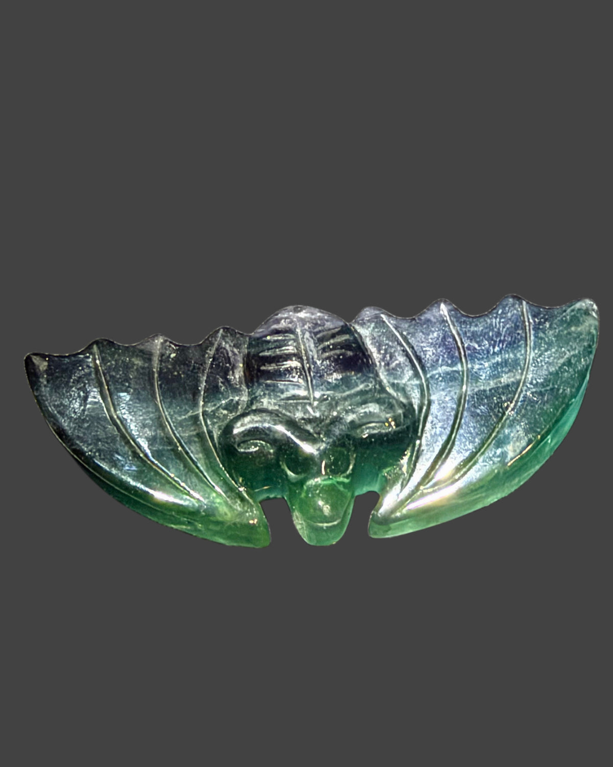 Fluorite Carved Bat Familiar - 3 In.