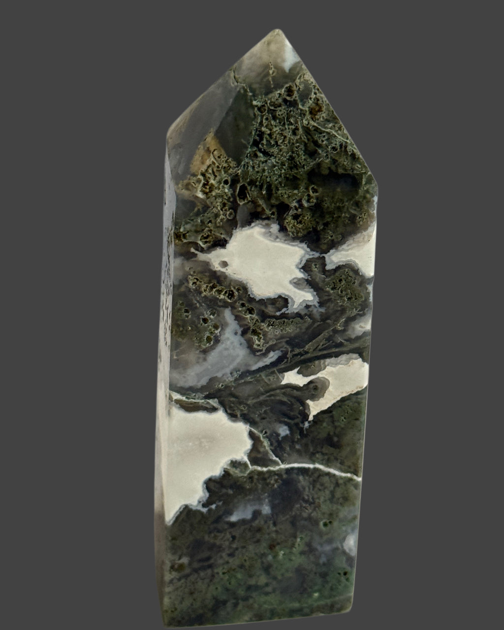 Moss Agate Tower - 3 inches