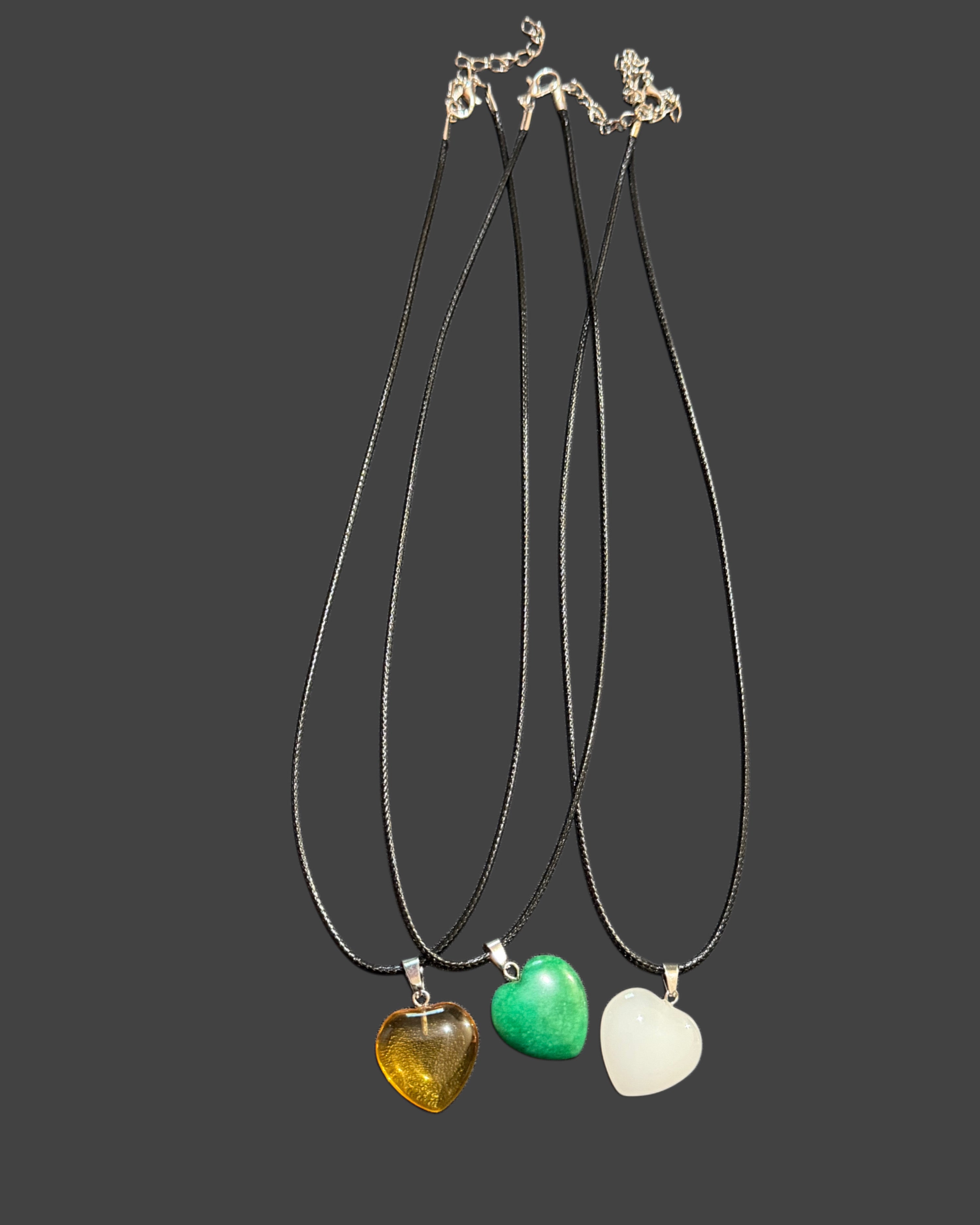 Assorted Stone Heart Necklace