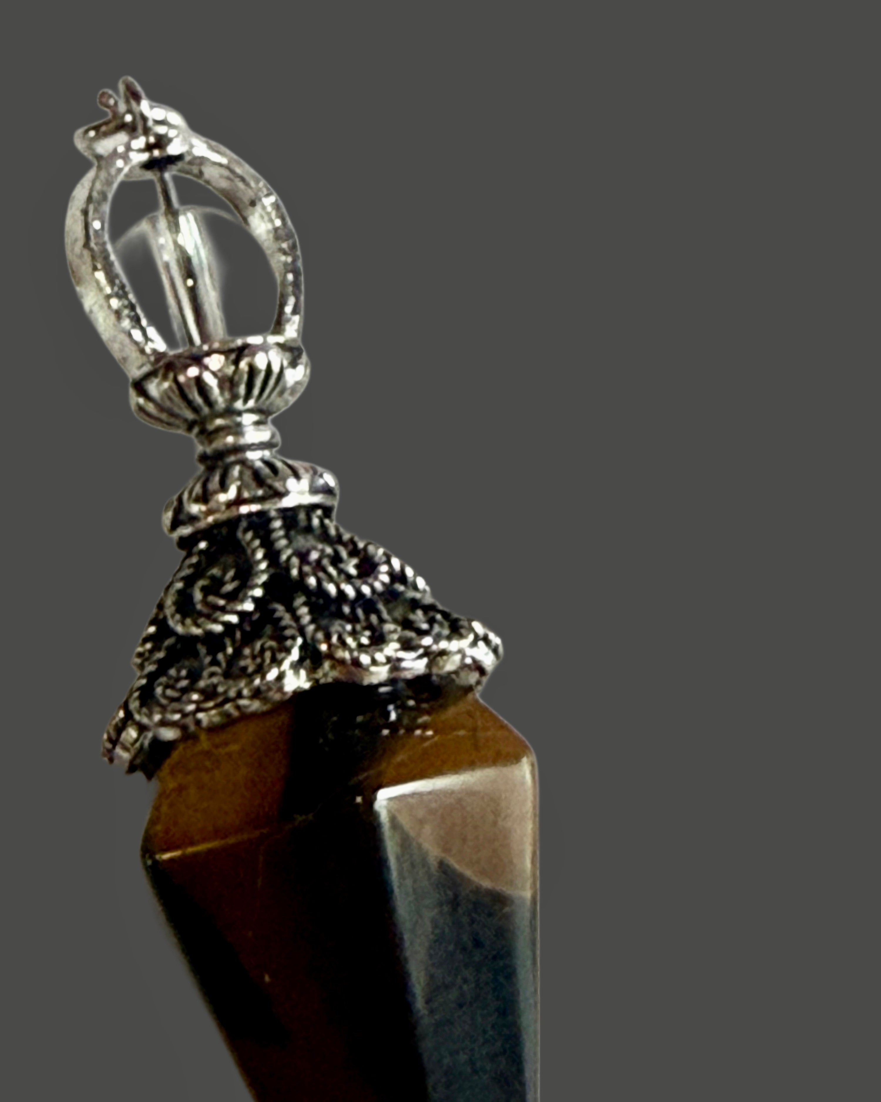 Crystal Pendulum -Silver Plated Chain, Various Stones