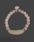 Rose Quartz Bracelet with Heart Charm