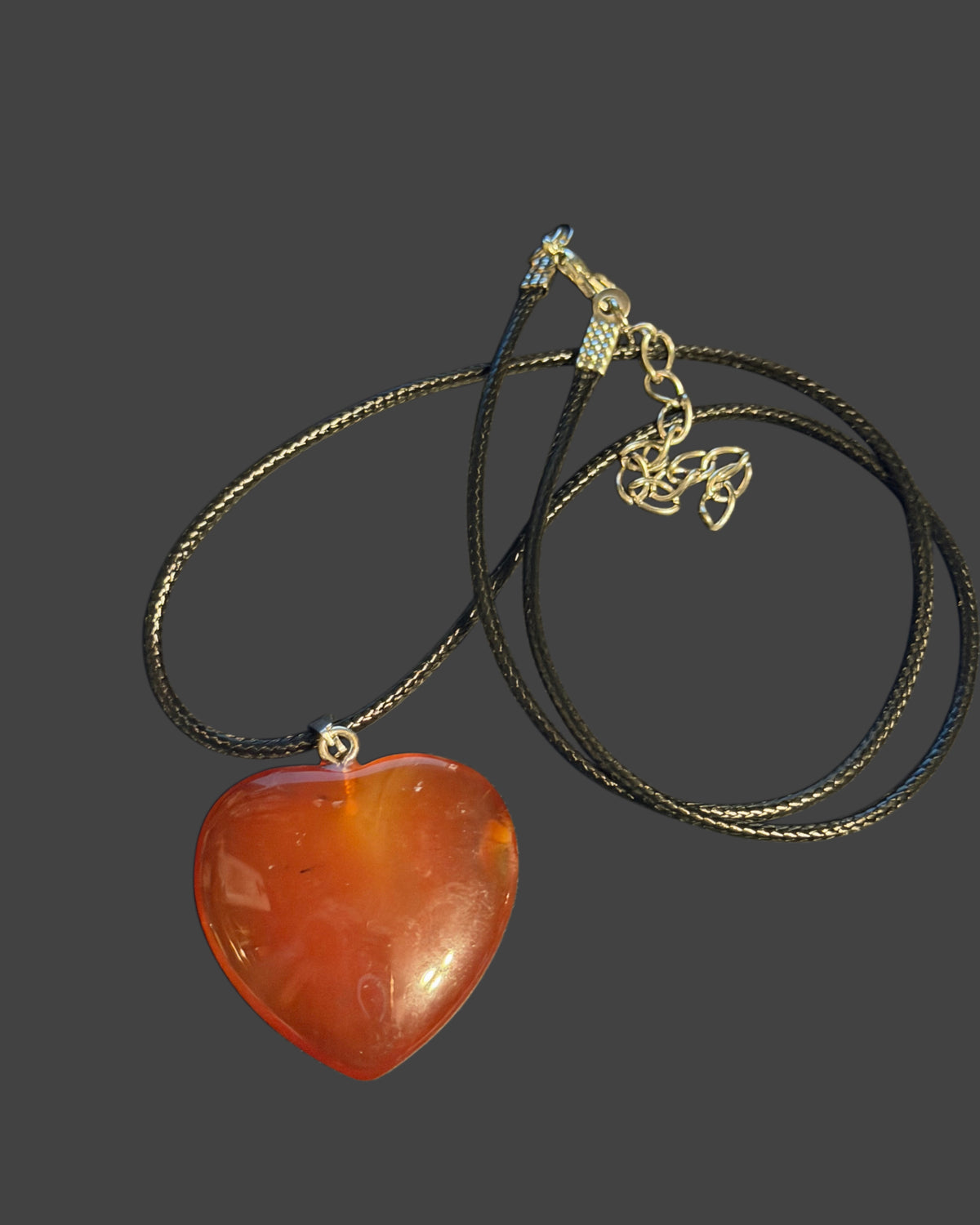 Natural Crystal Heart Necklace