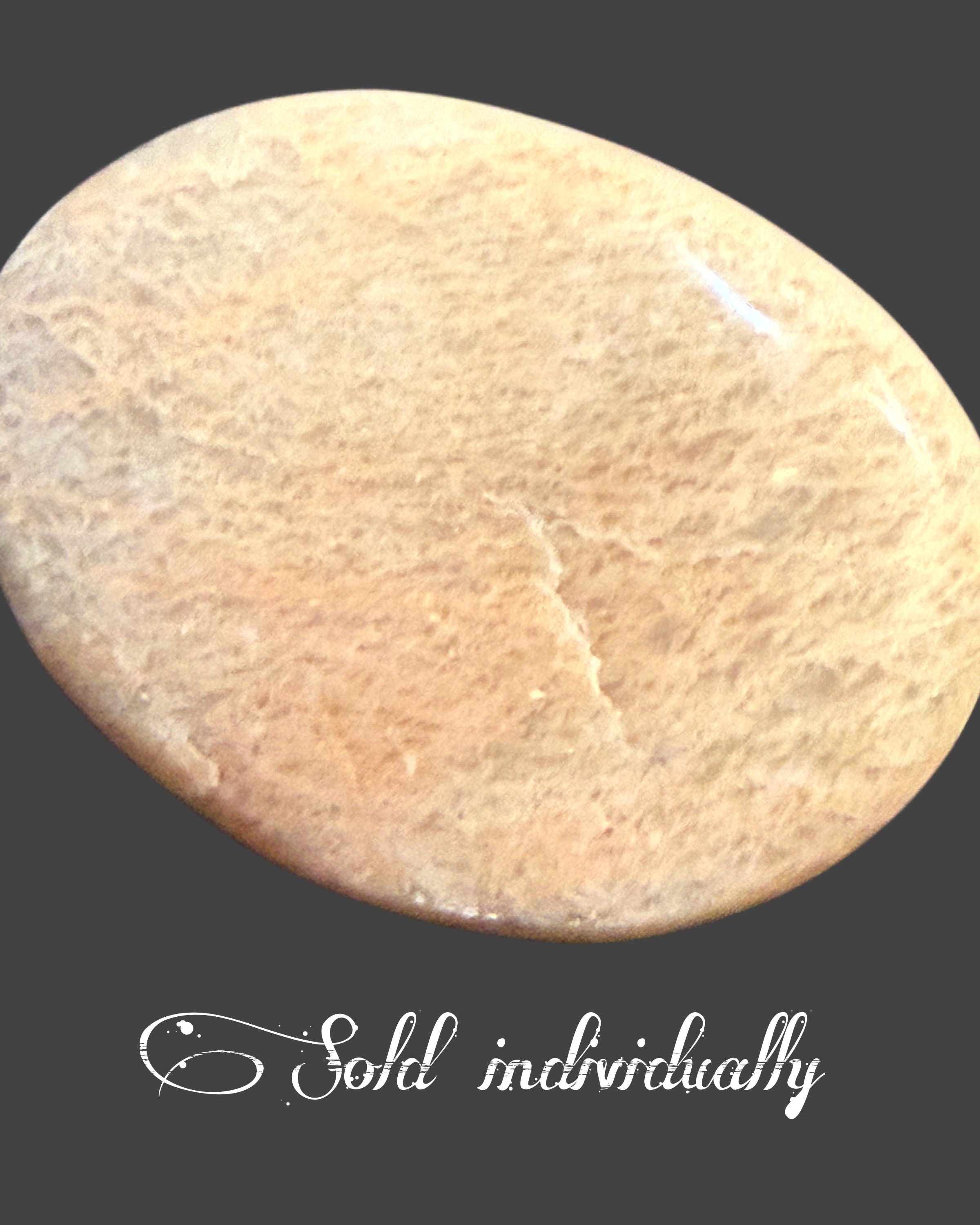 Peach Moonstone Palm Stone - 2.5 Inches