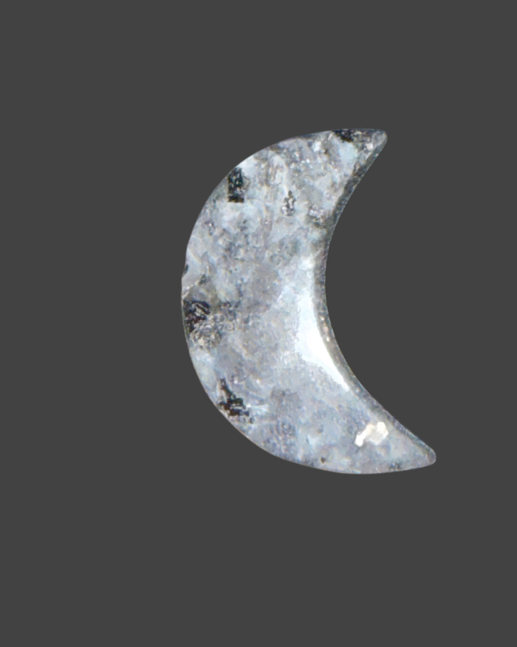 Black Moonstone Crescent Moon - 1" Mini Carving