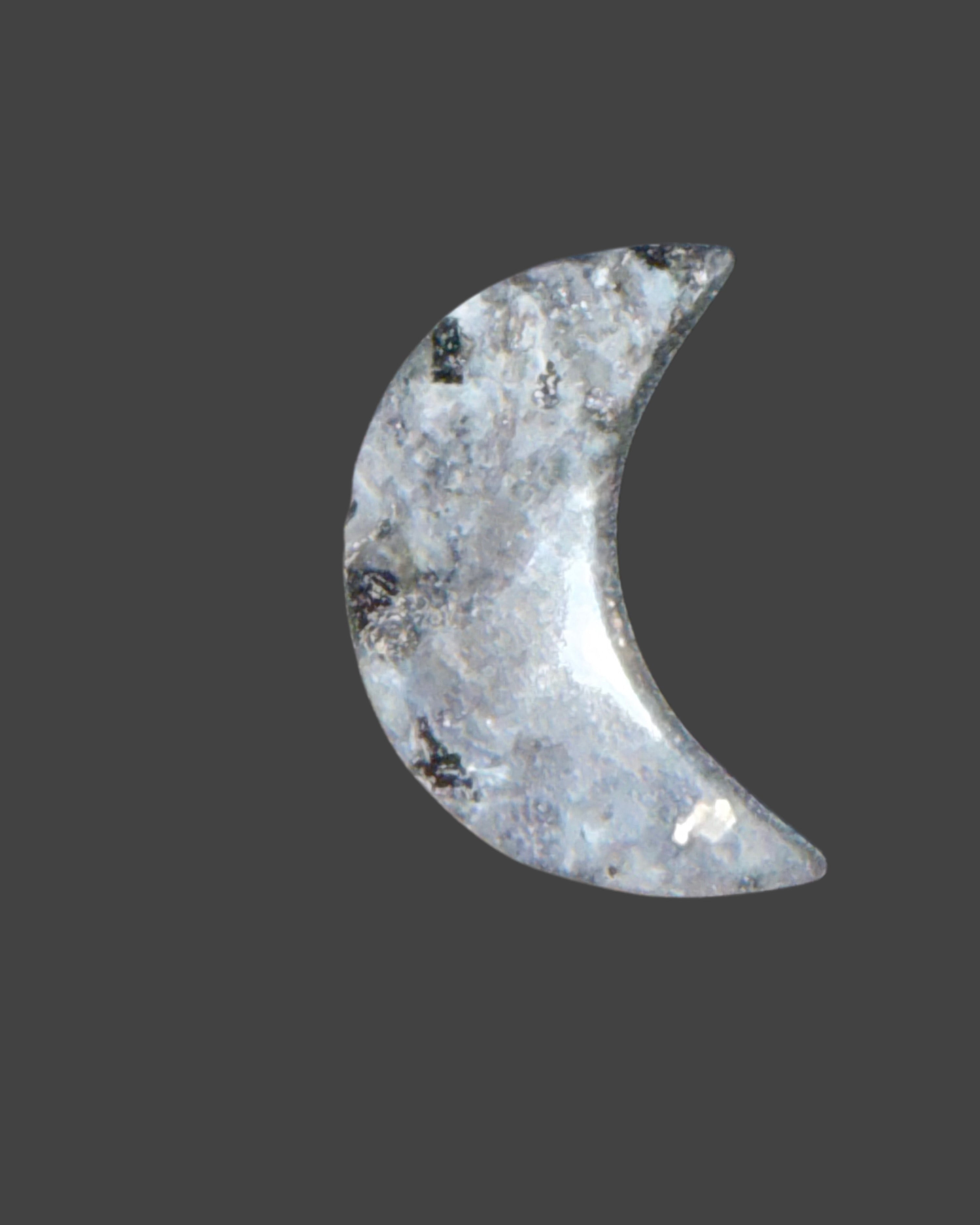 Black Moonstone Crescent Moon - 1" Mini Carving