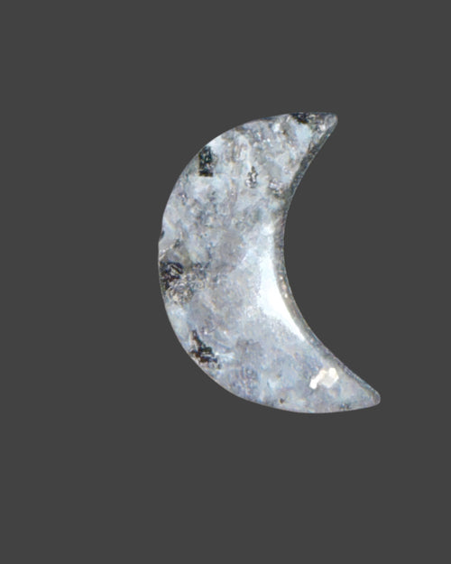 Black Moonstone Crescent Moon - 1" Mini Carving
