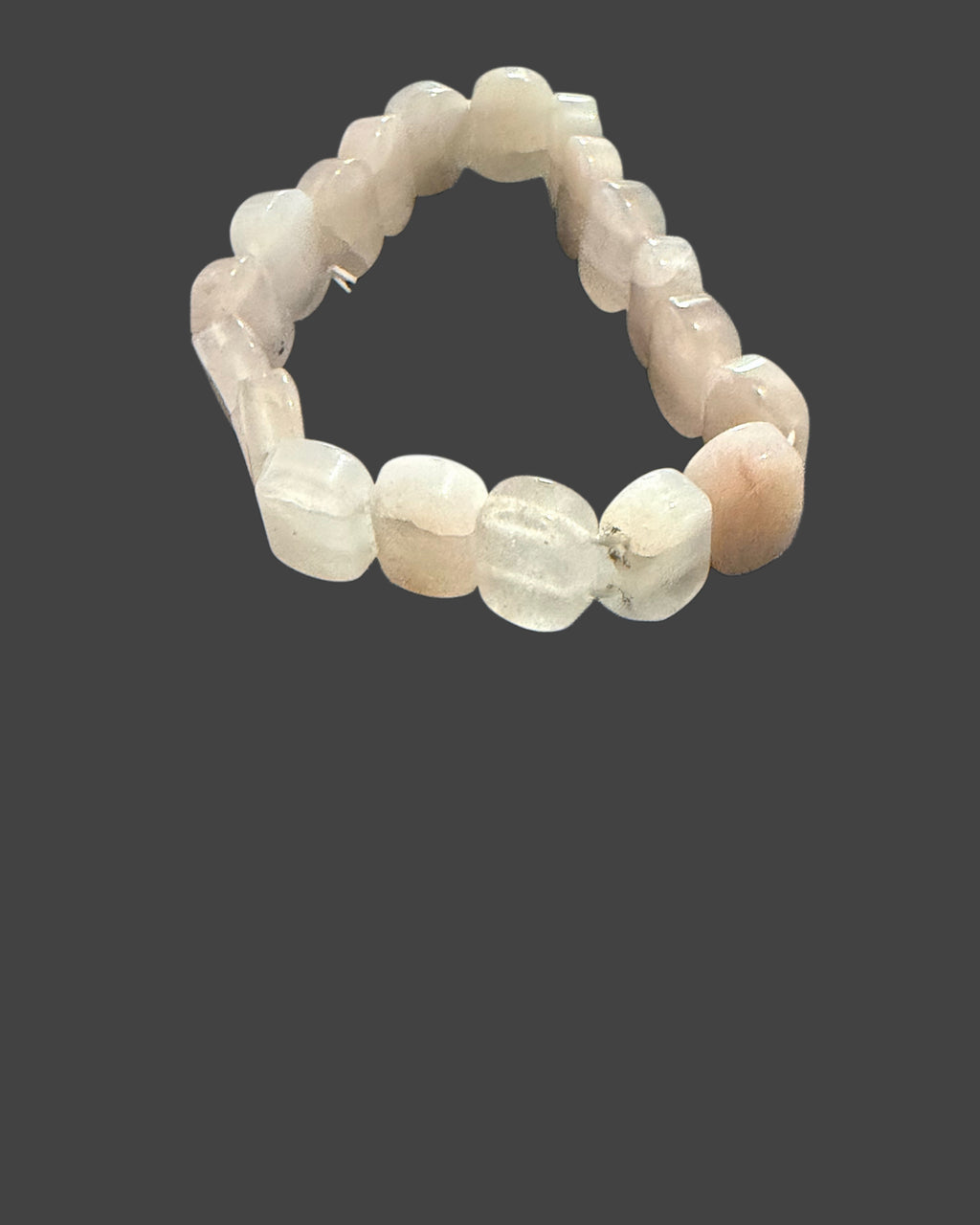 Rose Quartz Pillow Bead Stretch Bracelet
